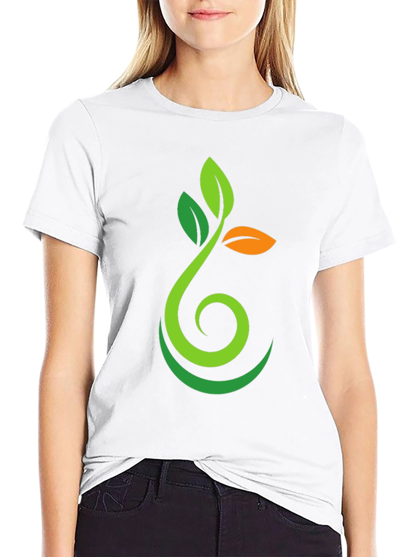 Nature Sprout Graphic Black T-Shirt