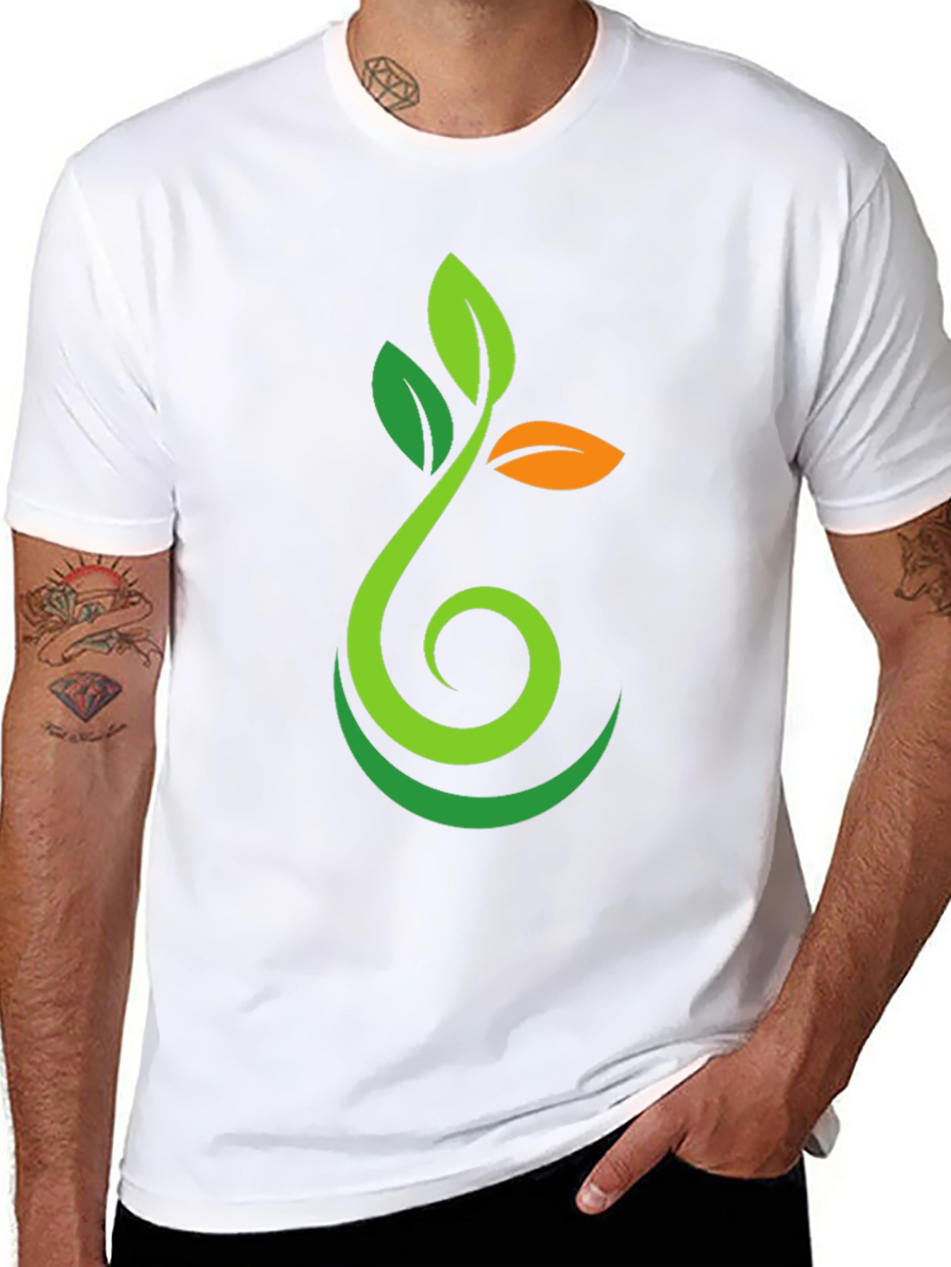 Nature Sprout Graphic Black T-Shirt