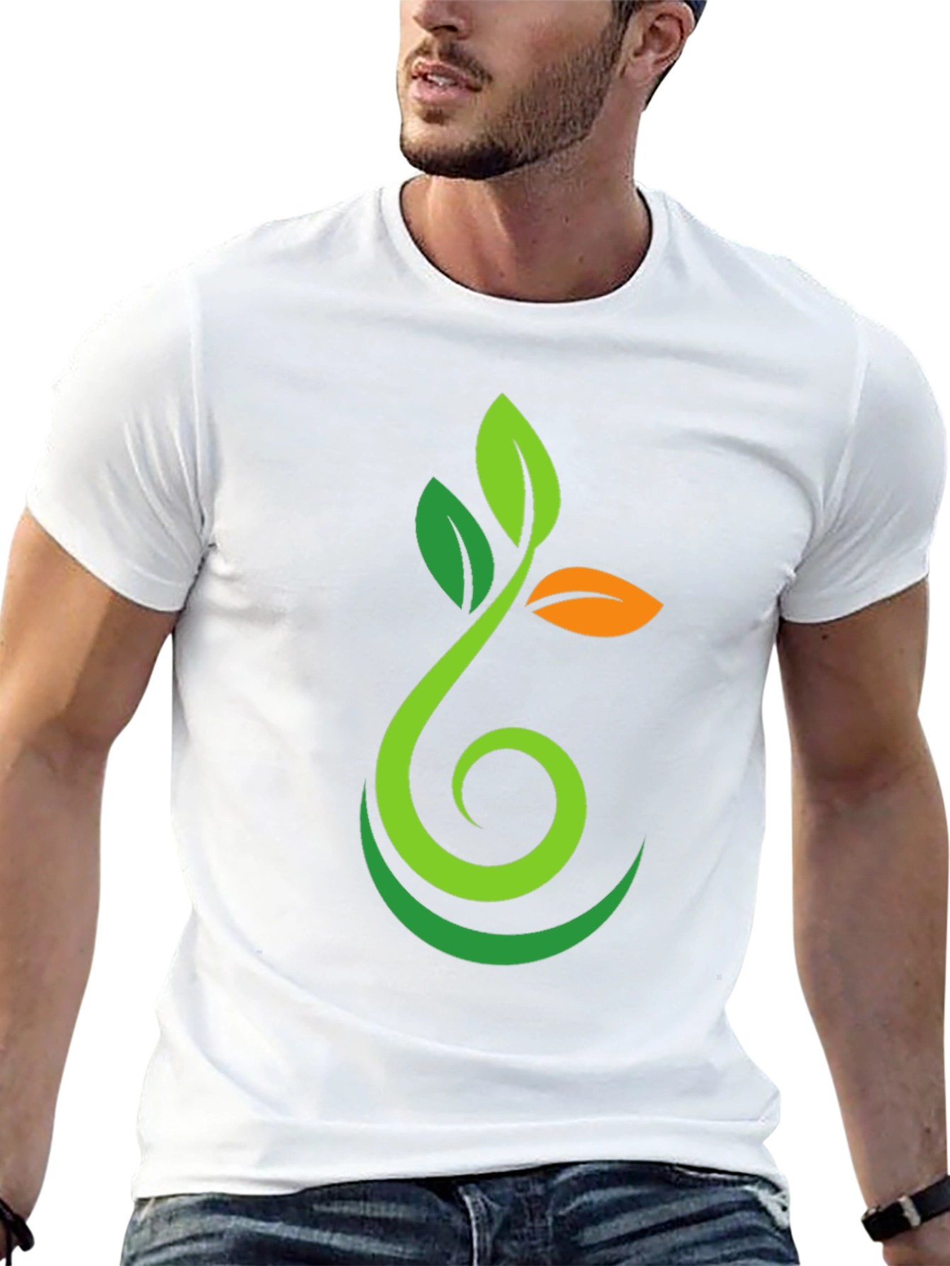 Nature Sprout Graphic Black T-Shirt