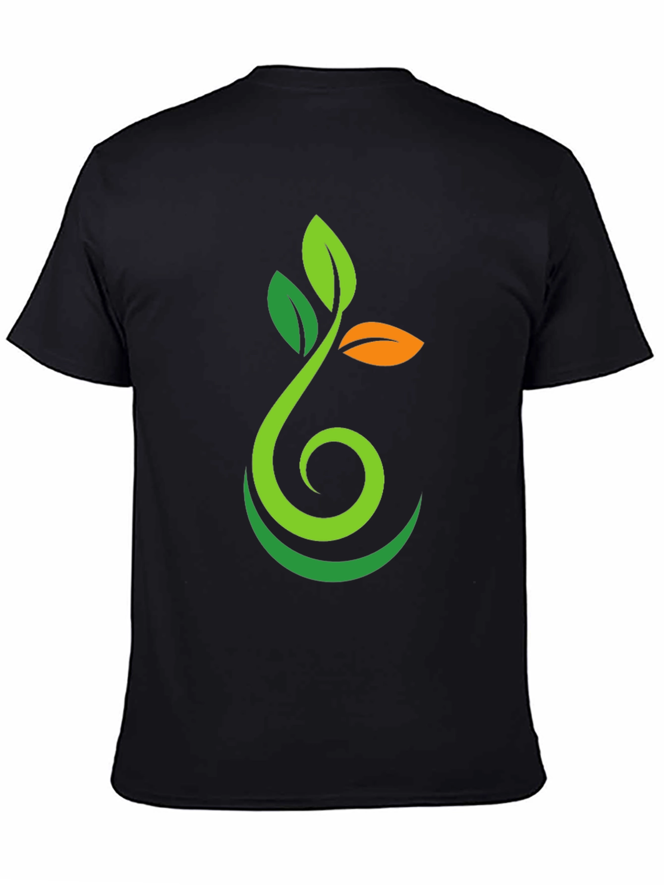 Nature Sprout Graphic Black T-Shirt