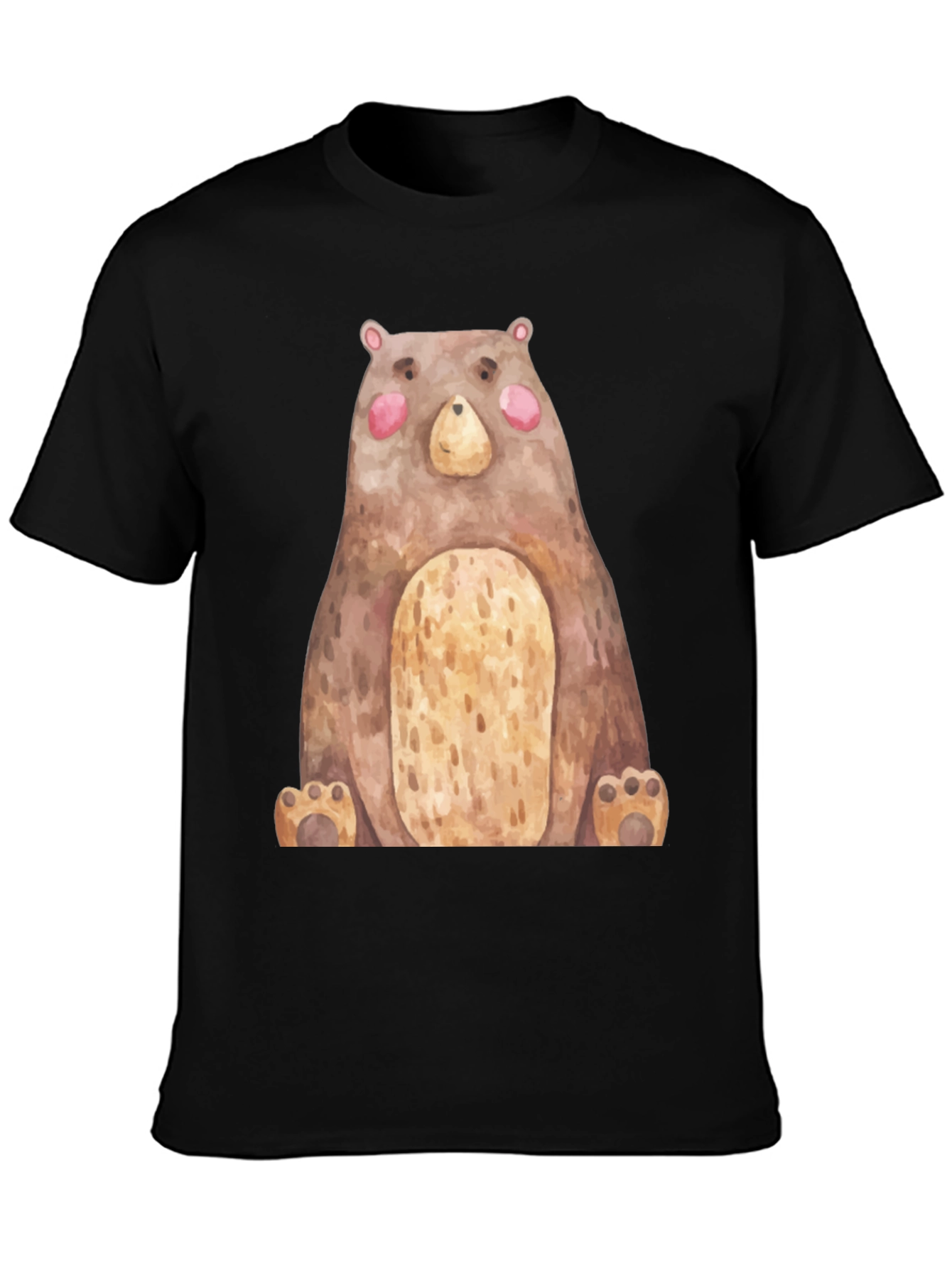 Cute Bear Graphic Print Crew Neck T-Shirt