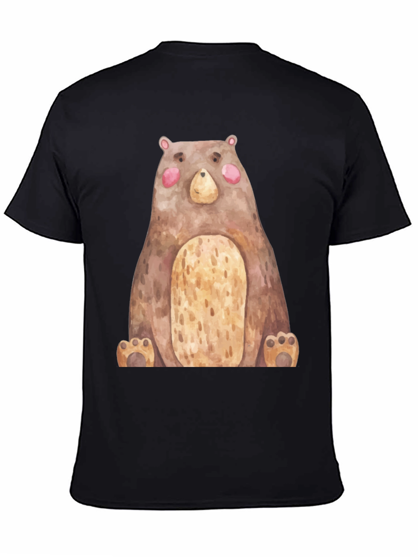 Cute Bear Graphic Print Crew Neck T-Shirt