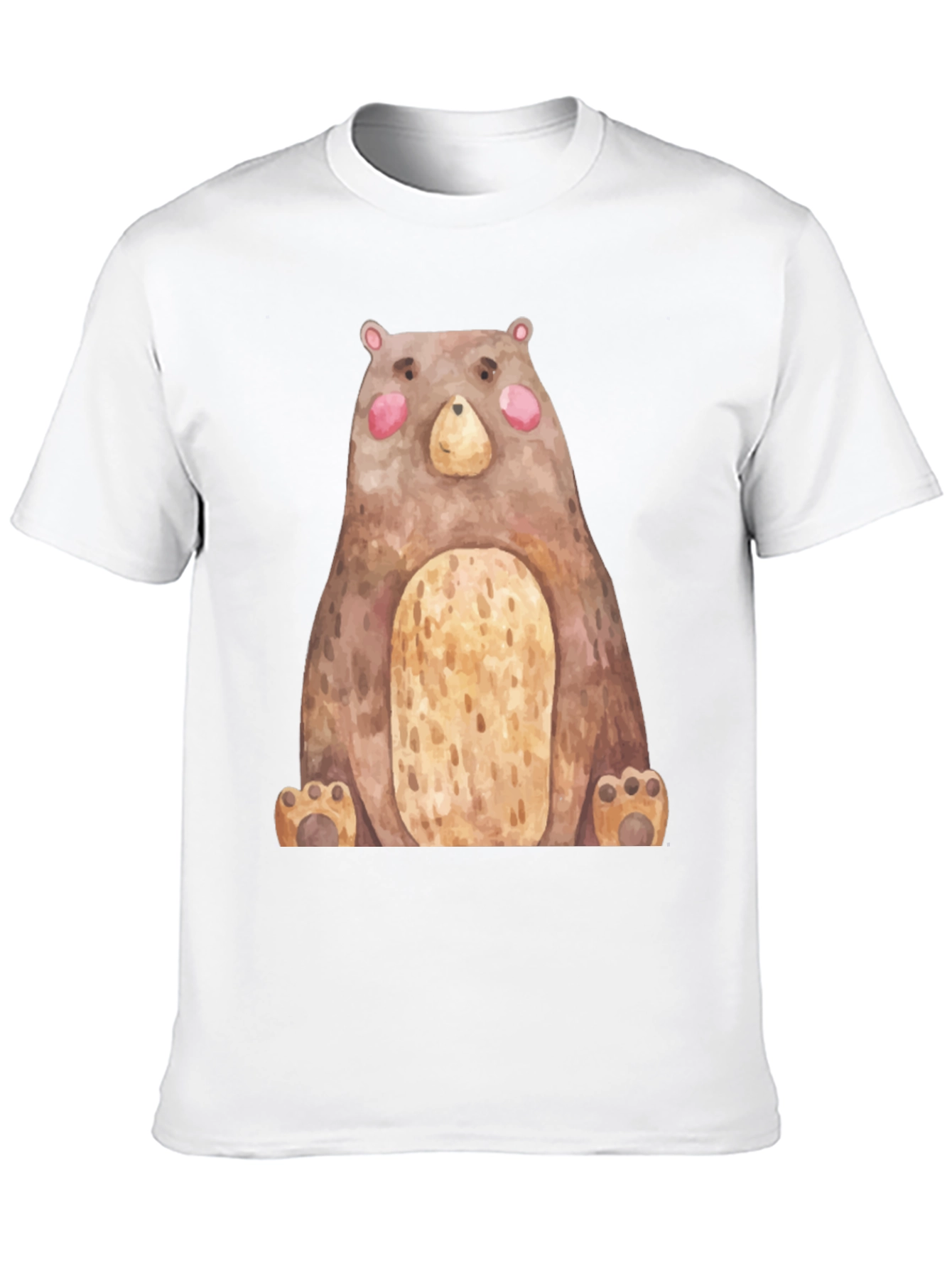 Cute Bear Graphic Print Crew Neck T-Shirt