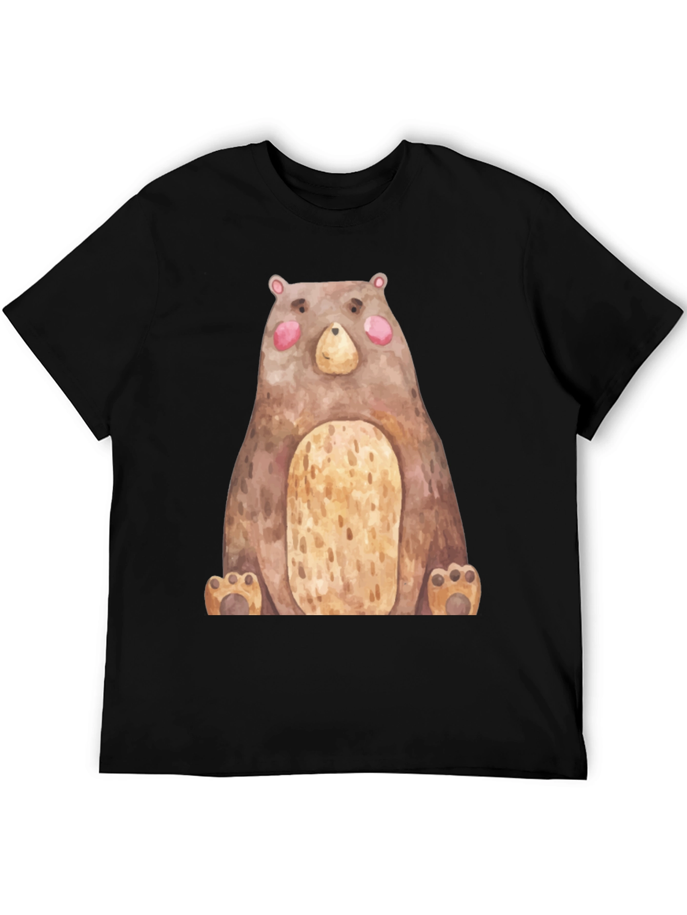 Cute Bear Graphic Print Crew Neck T-Shirt