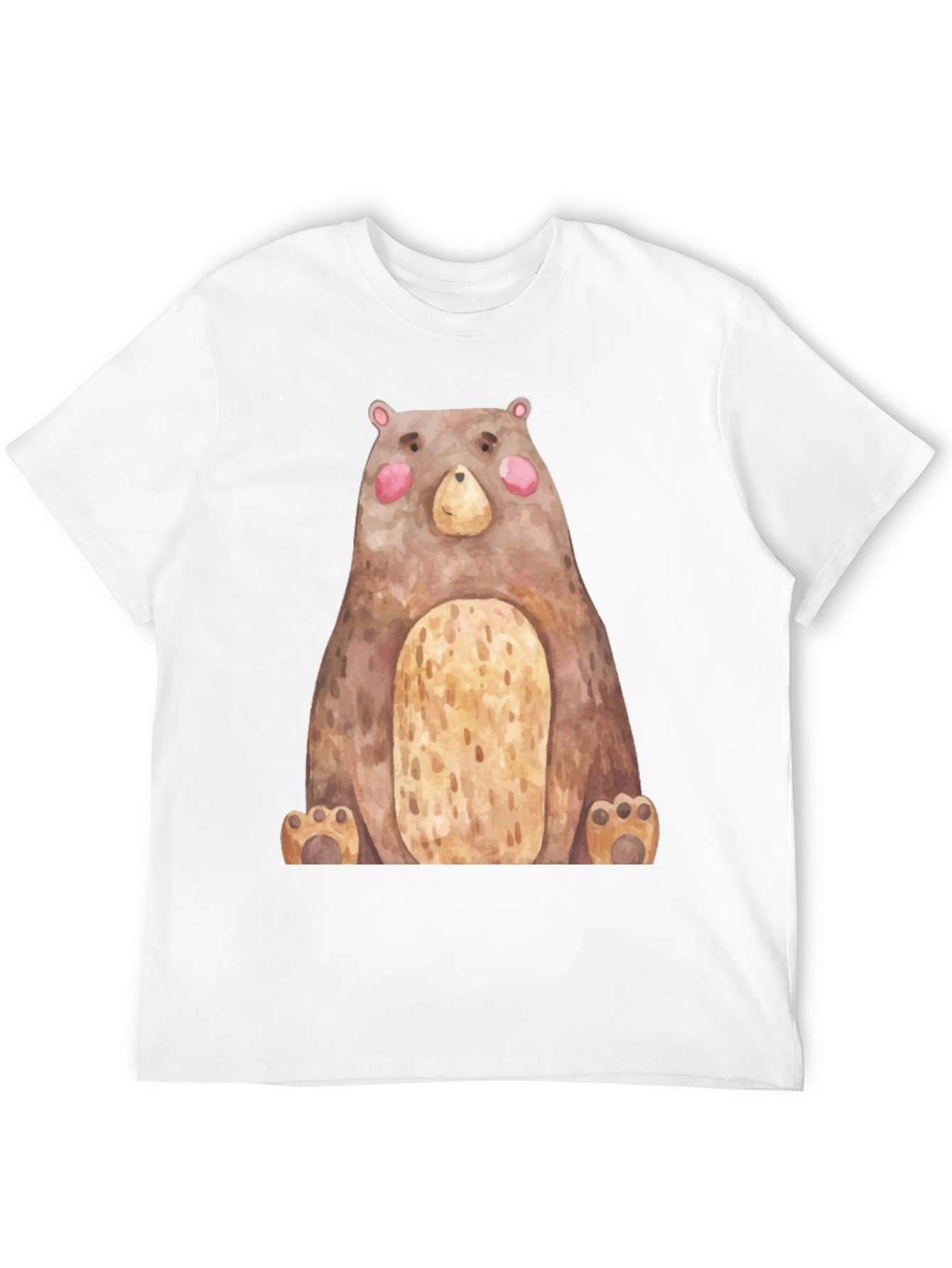 Cute Bear Graphic Print Crew Neck T-Shirt