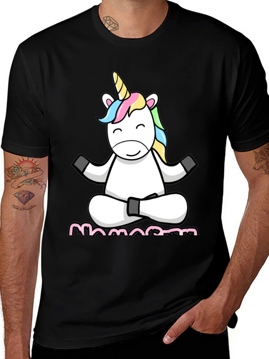 Namaste Unicorn Yoga T-Shirt - Meditating Cartoon Tee