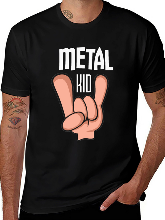 Metal Kid Graphic T-Shirt Rock and Roll Tee