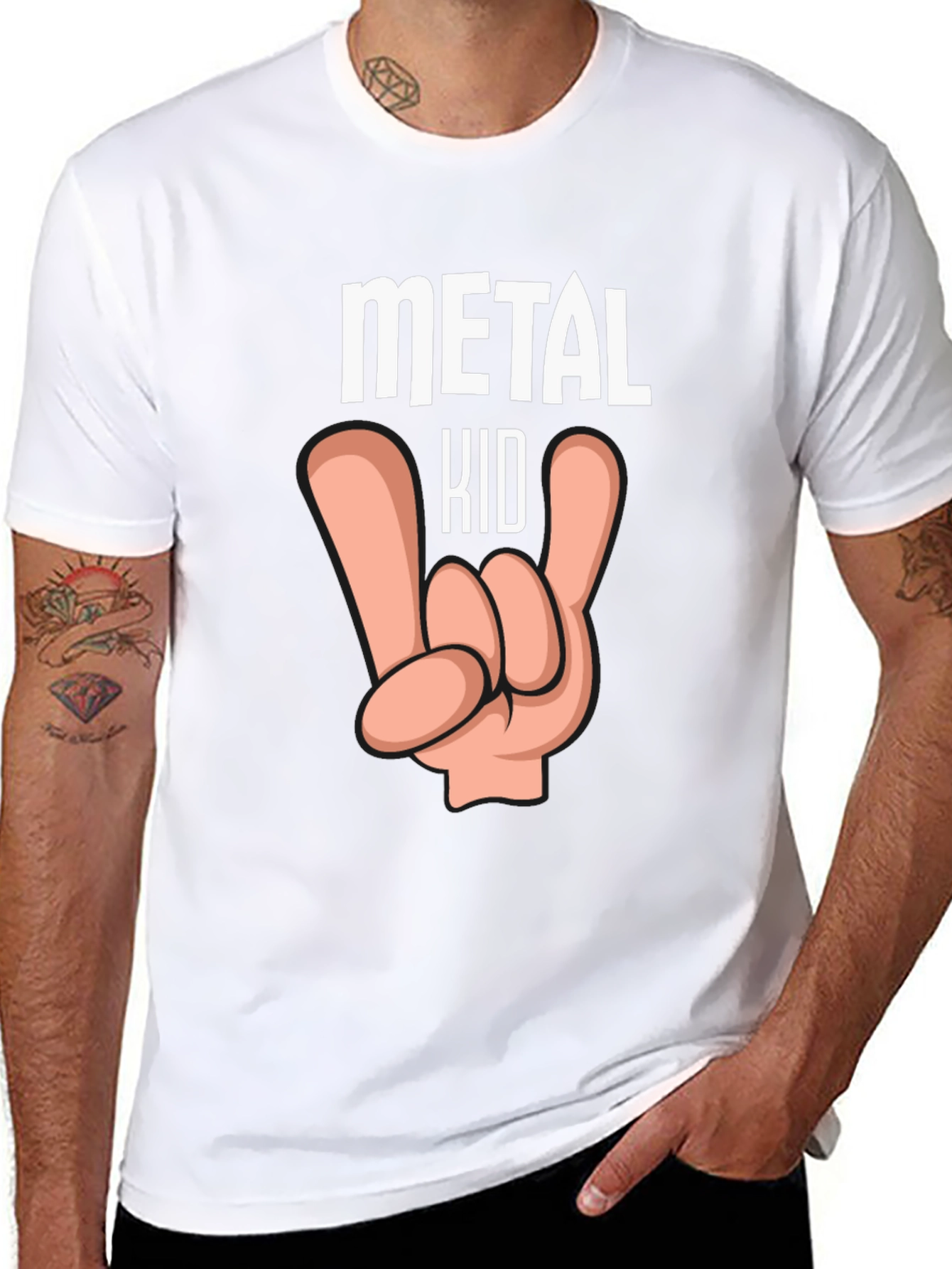 Metal Kid Graphic T-Shirt Rock and Roll Tee
