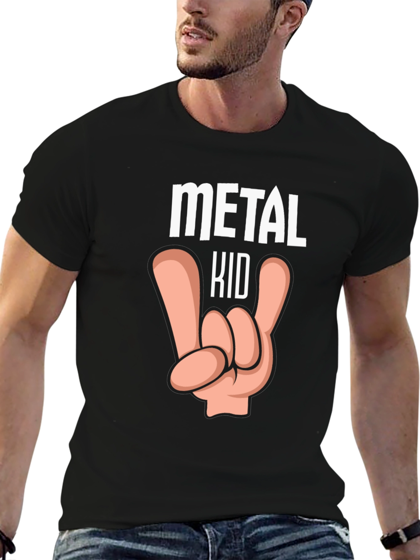 Metal Kid Graphic T-Shirt Rock and Roll Tee