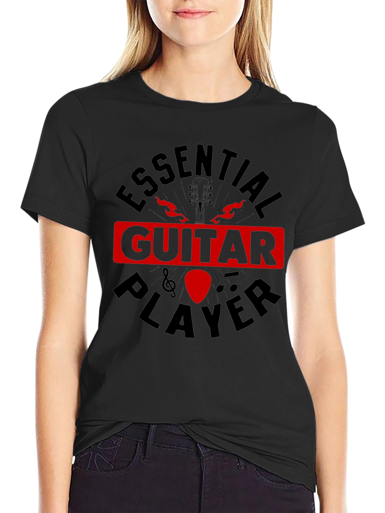 Essential Guitar Player Black Graphic Tee