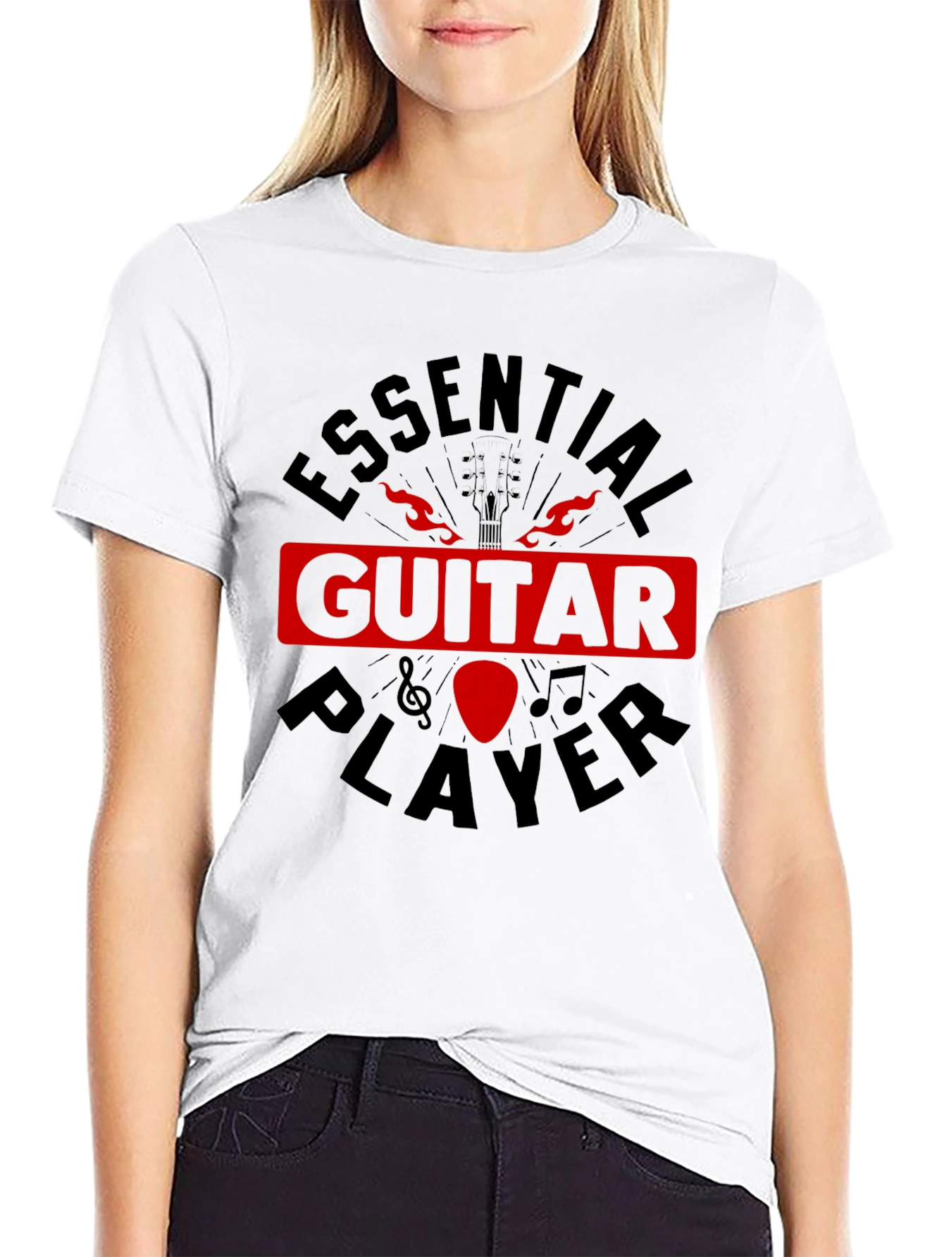 Essential Guitar Player Black Graphic Tee