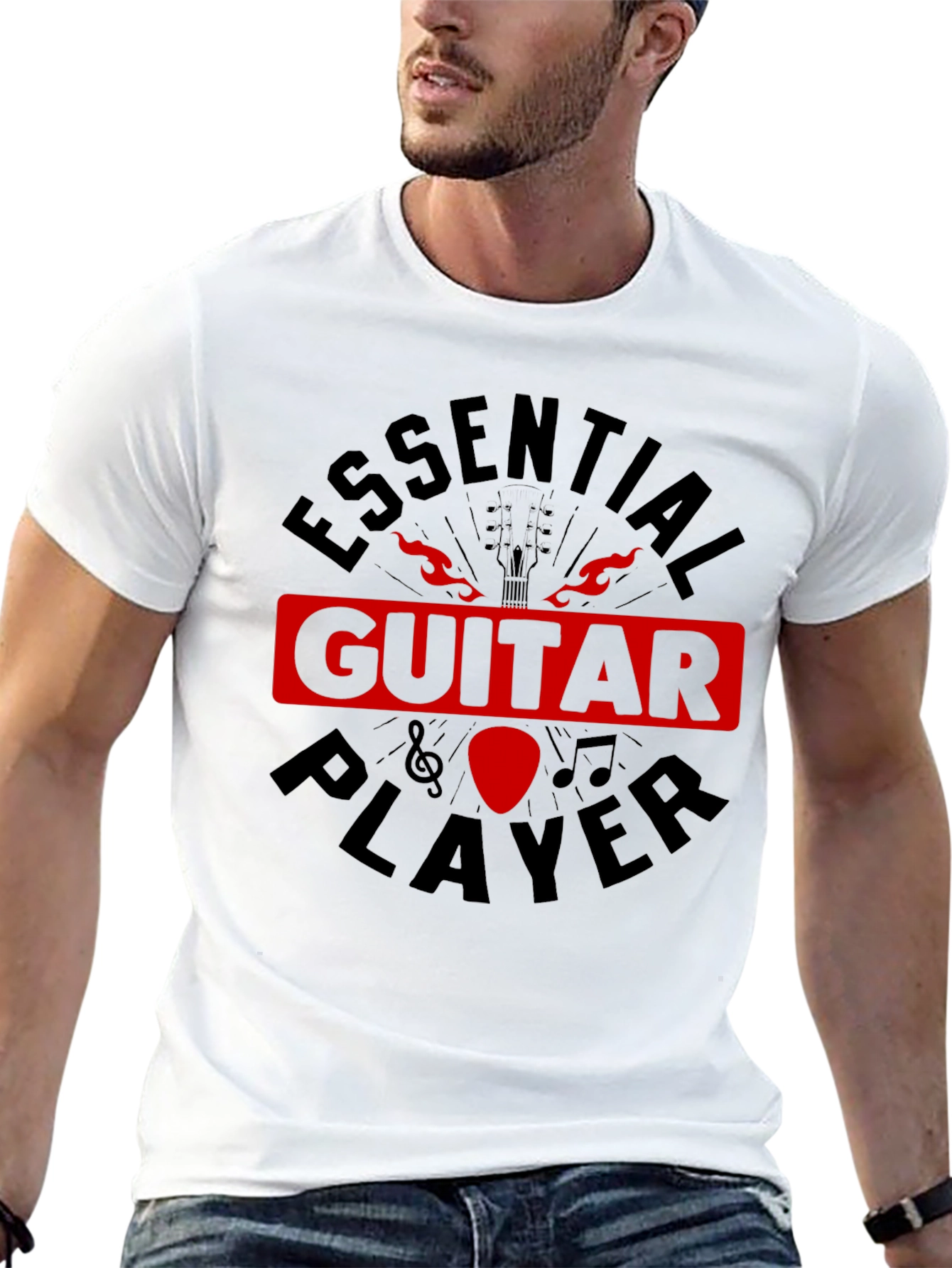 Essential Guitar Player Black Graphic Tee