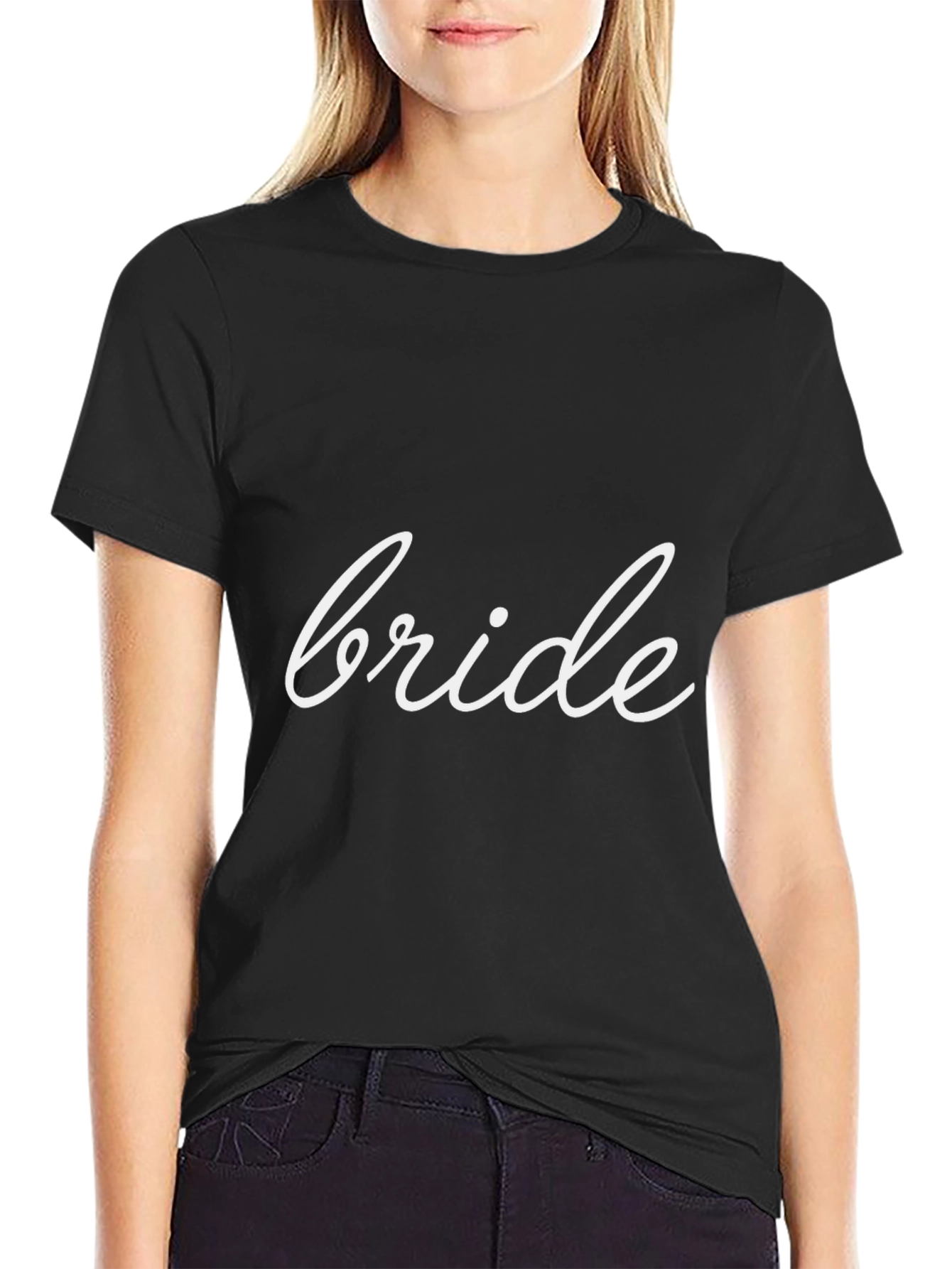 Bride Graphic Tee - Black Cotton Casual Shirt