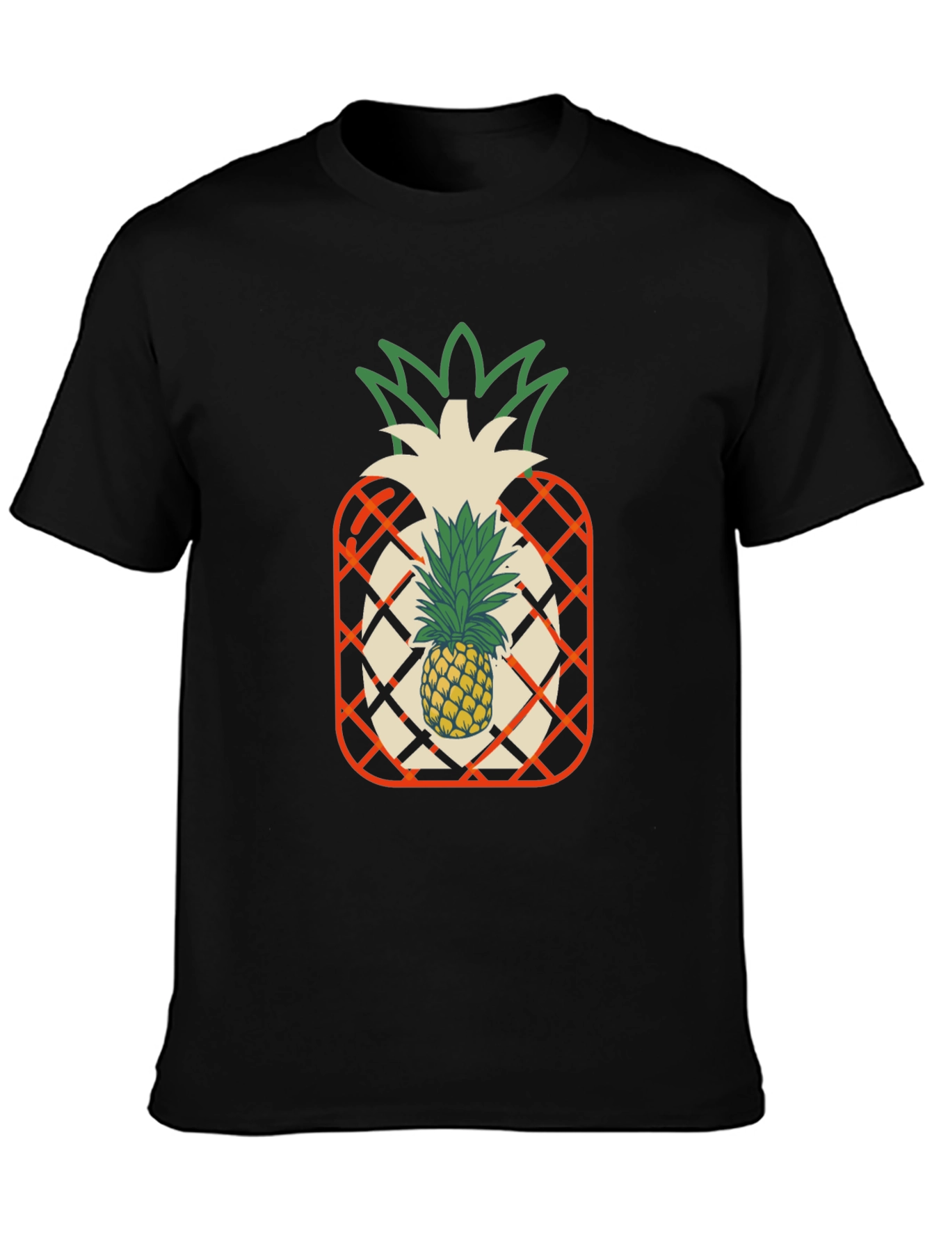 Pineapple Graphic Black T-Shirt