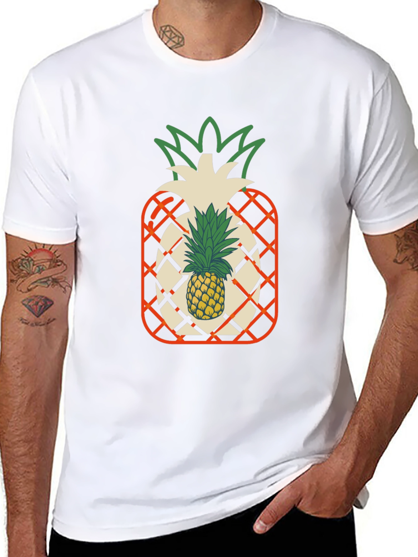 Pineapple Graphic Black T-Shirt
