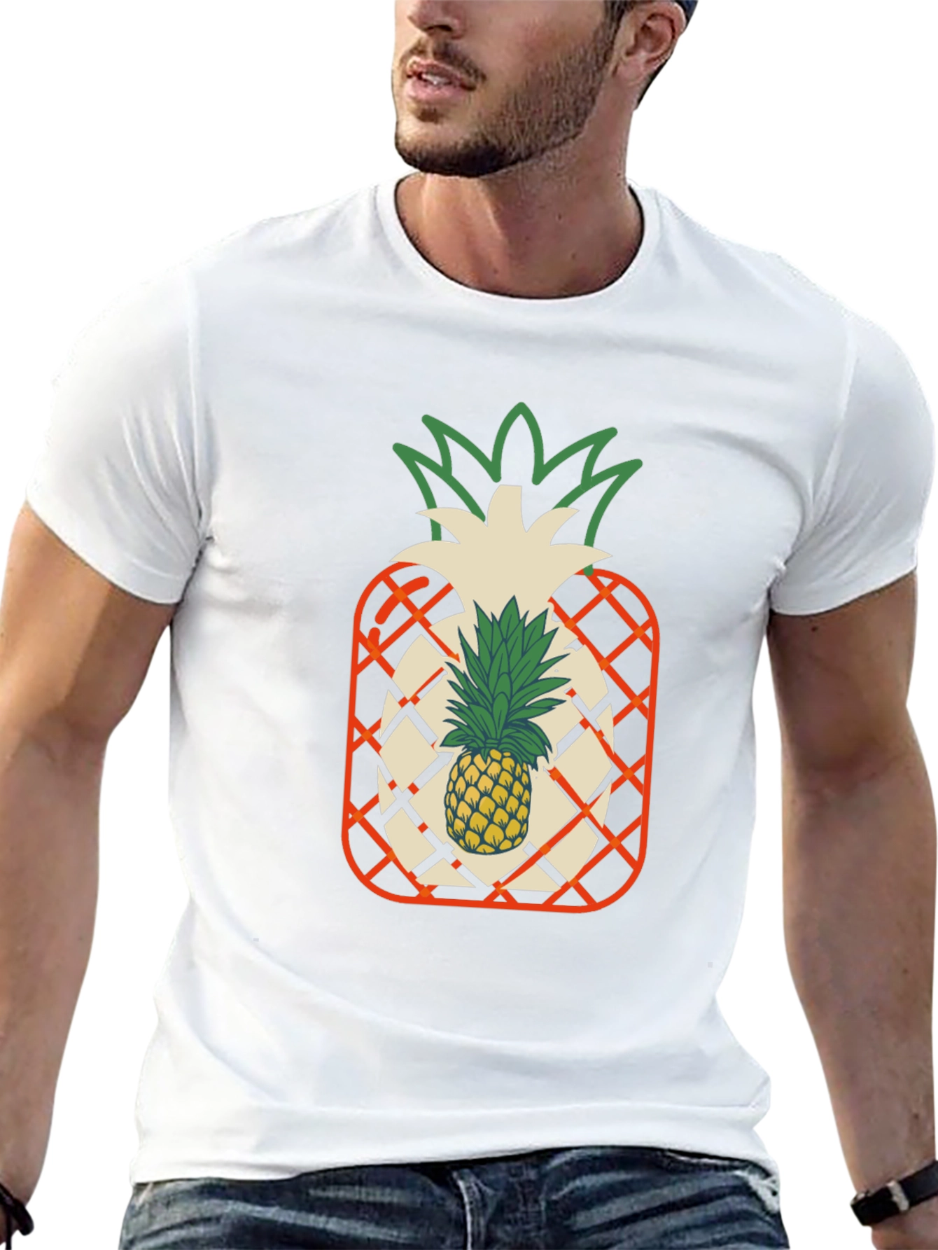 Pineapple Graphic Black T-Shirt