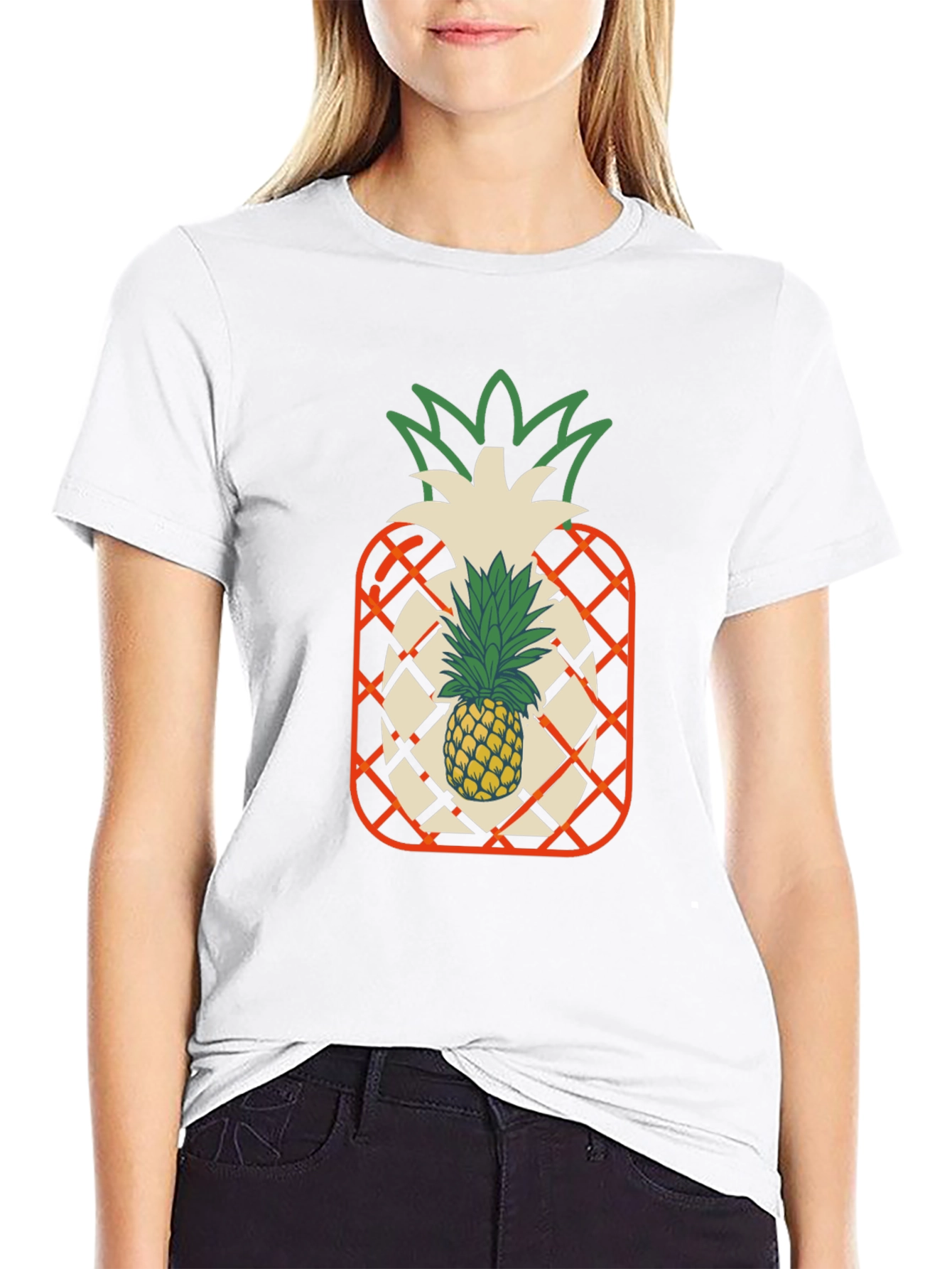 Pineapple Graphic Black T-Shirt
