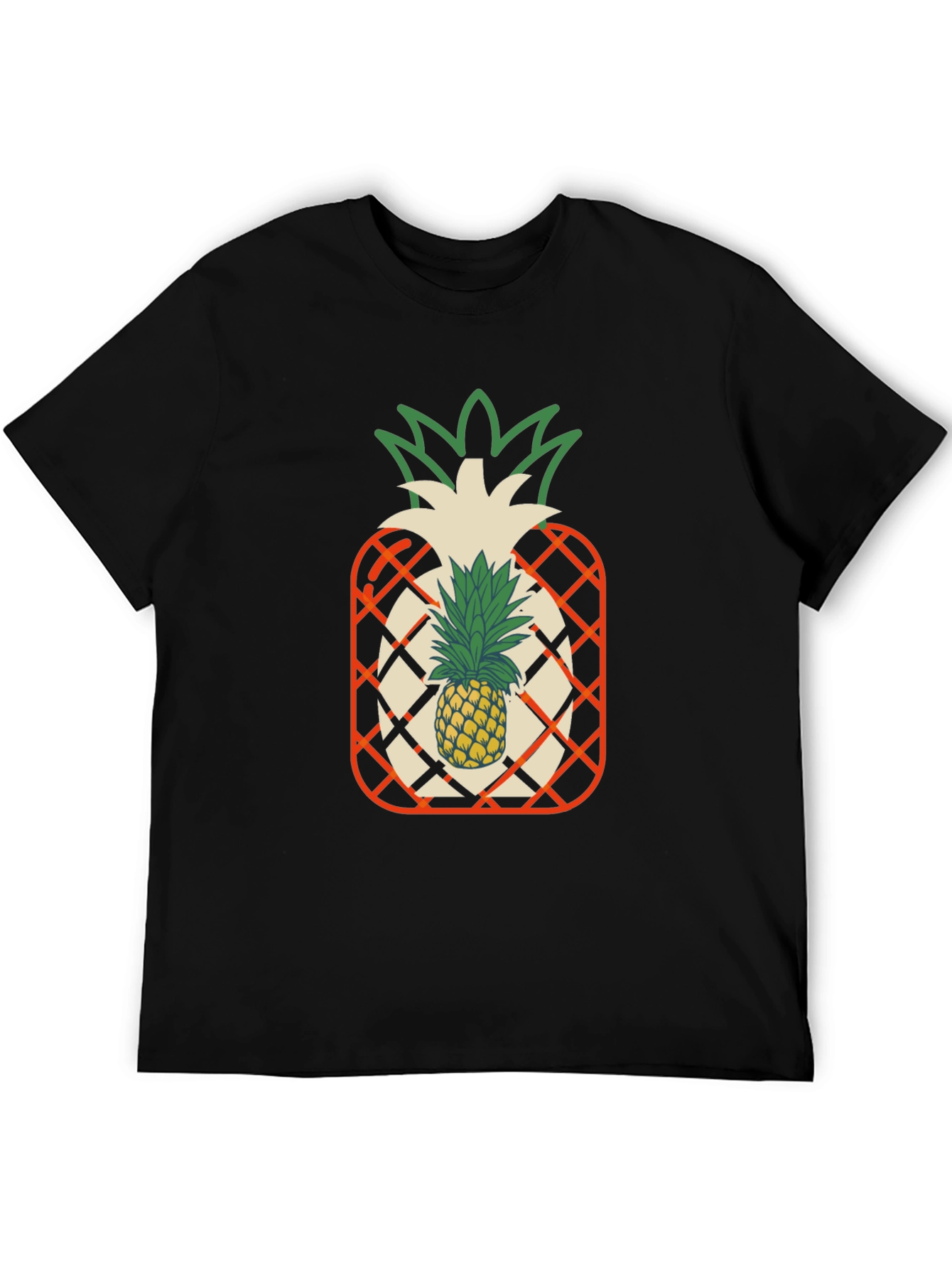 Pineapple Graphic Black T-Shirt
