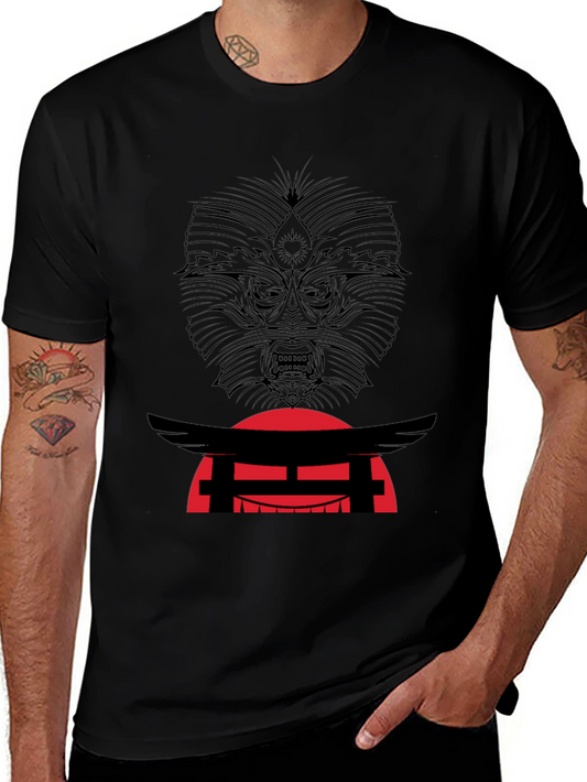 Graphic Tee: Japanese Gate & Mask Design