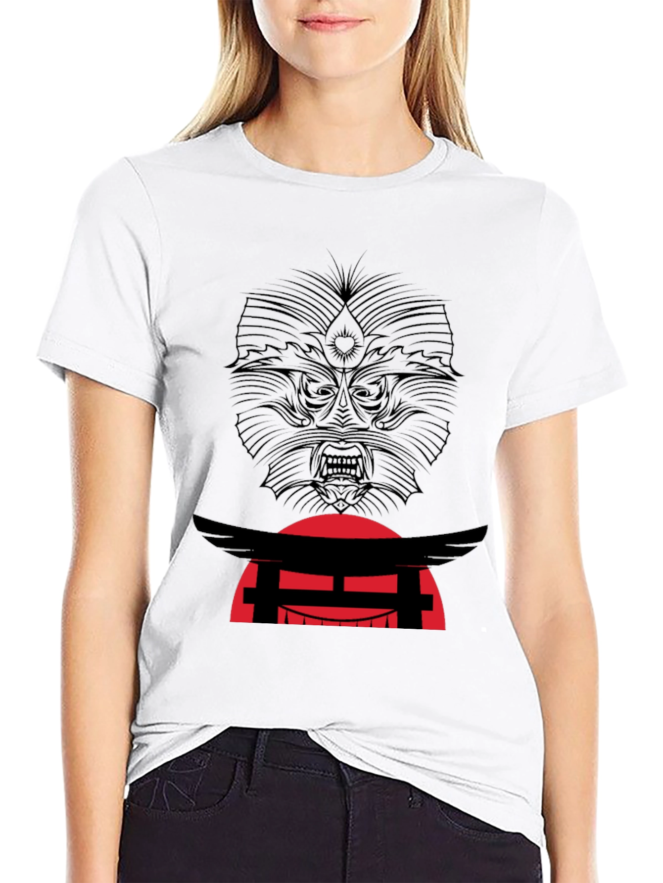 Graphic Tee: Japanese Gate & Mask Design