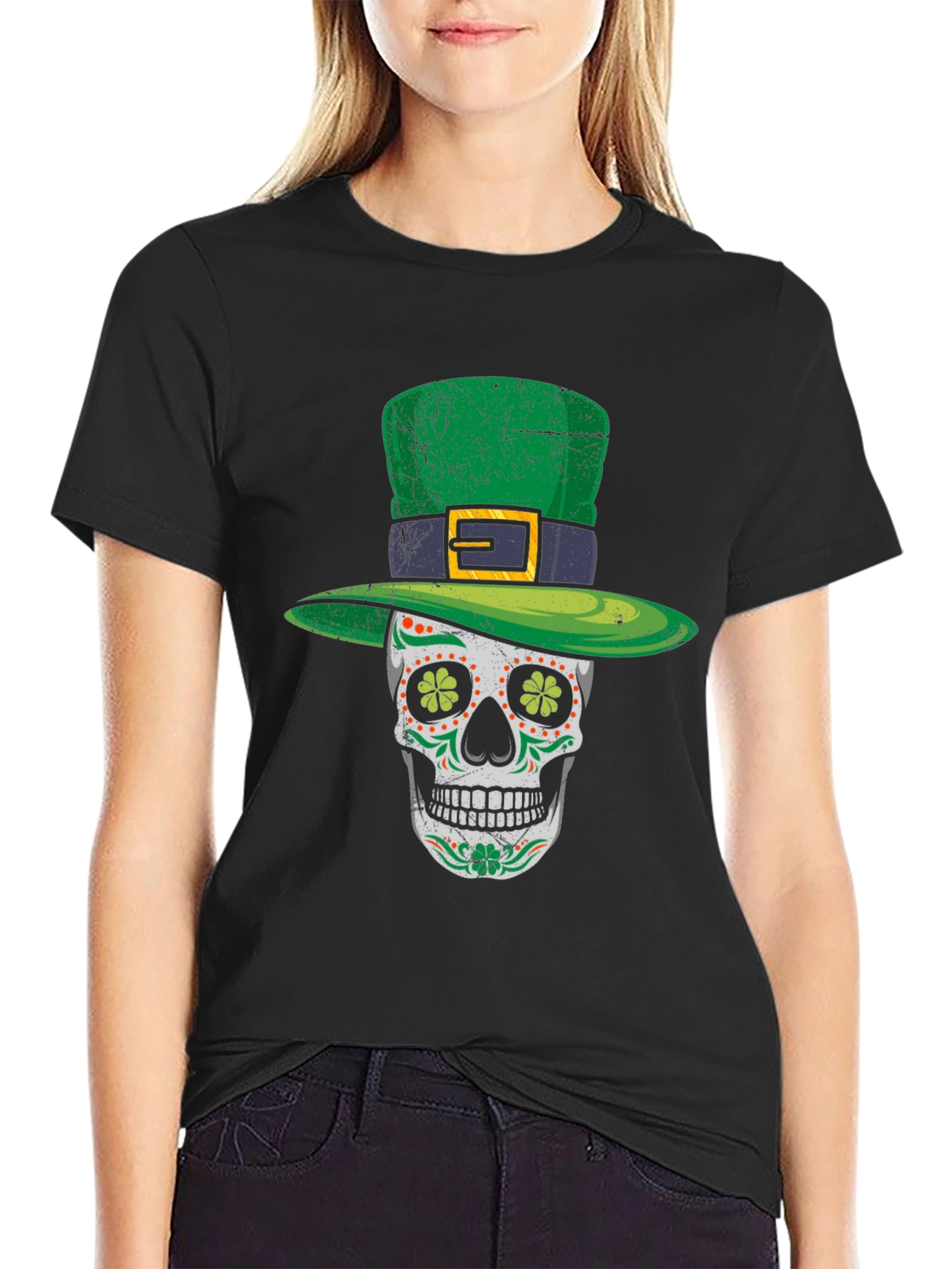 St. Patricks Day Skull Graphic Tee