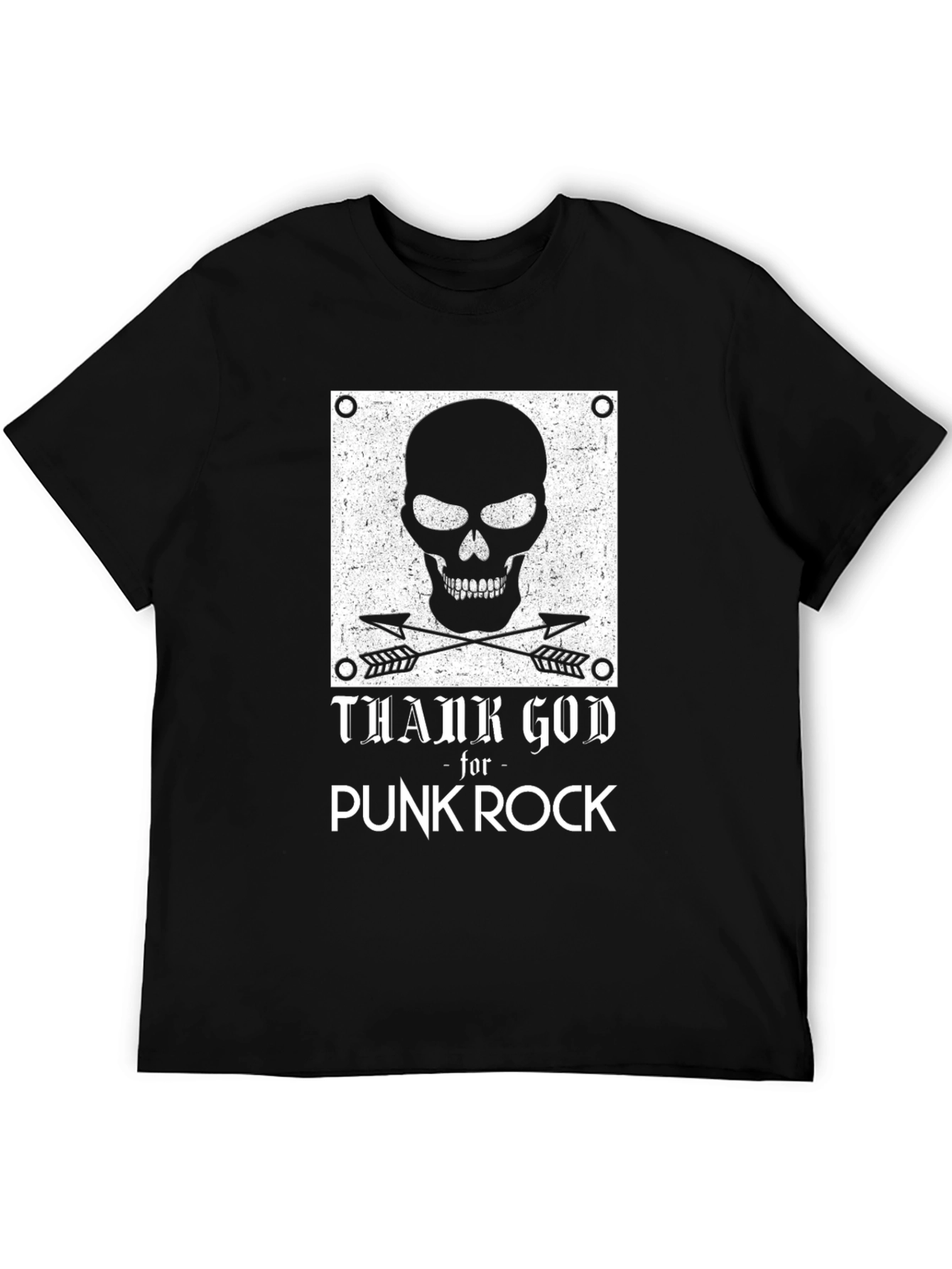 Punk Rock Skull Graphic T-Shirt