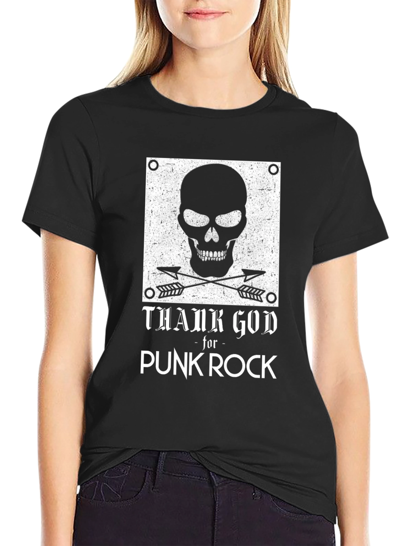 Punk Rock Skull Graphic T-Shirt