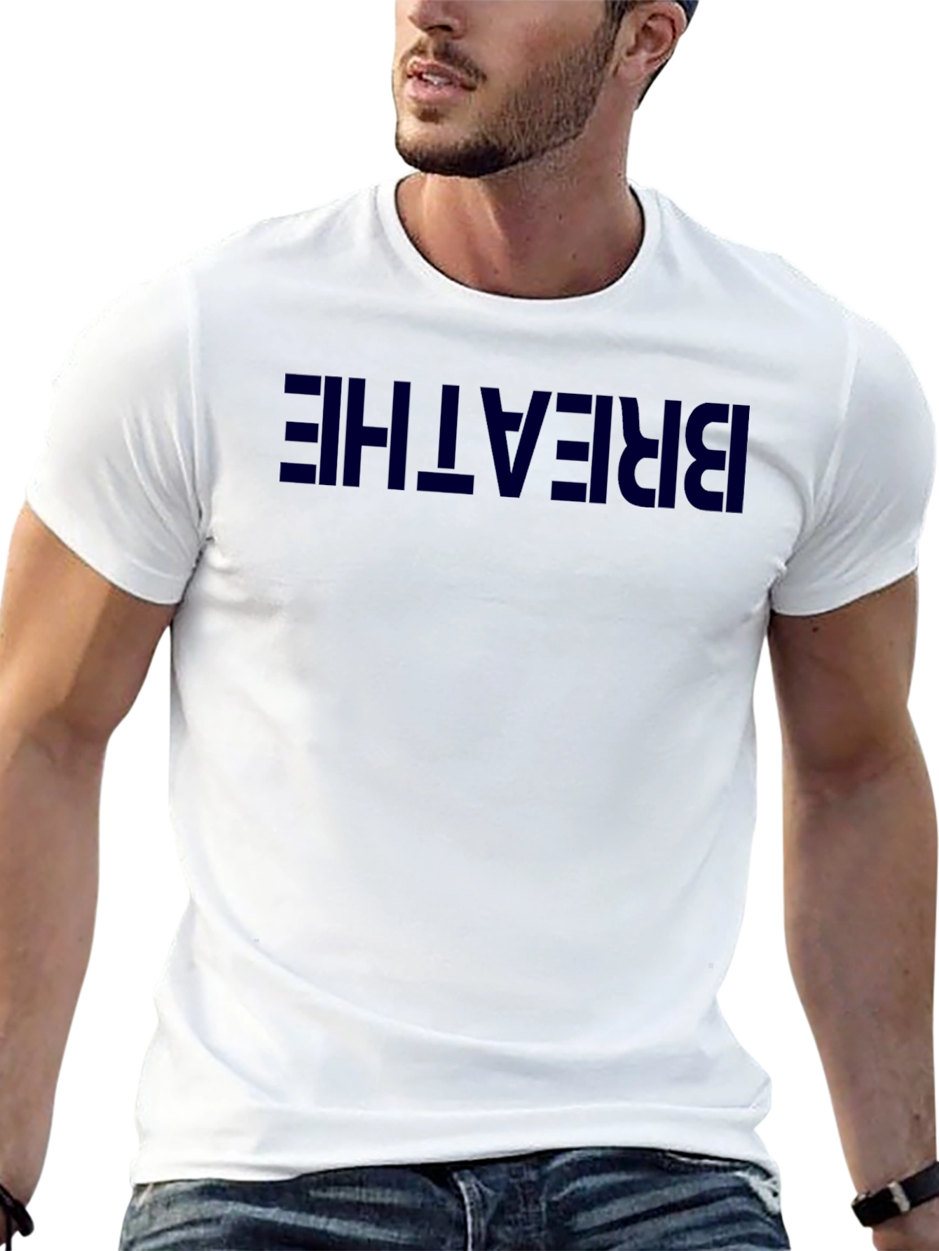 Breathe Graphic T-Shirt - Relaxed Fit Cotton Tee