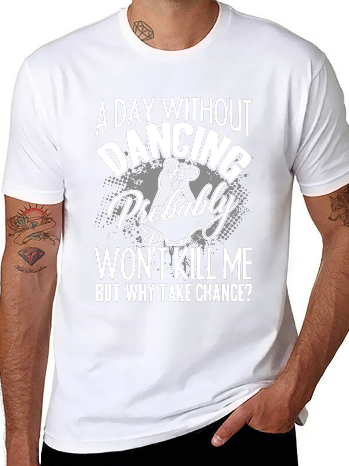 A Day Without Dancing Mens Black T-Shirt