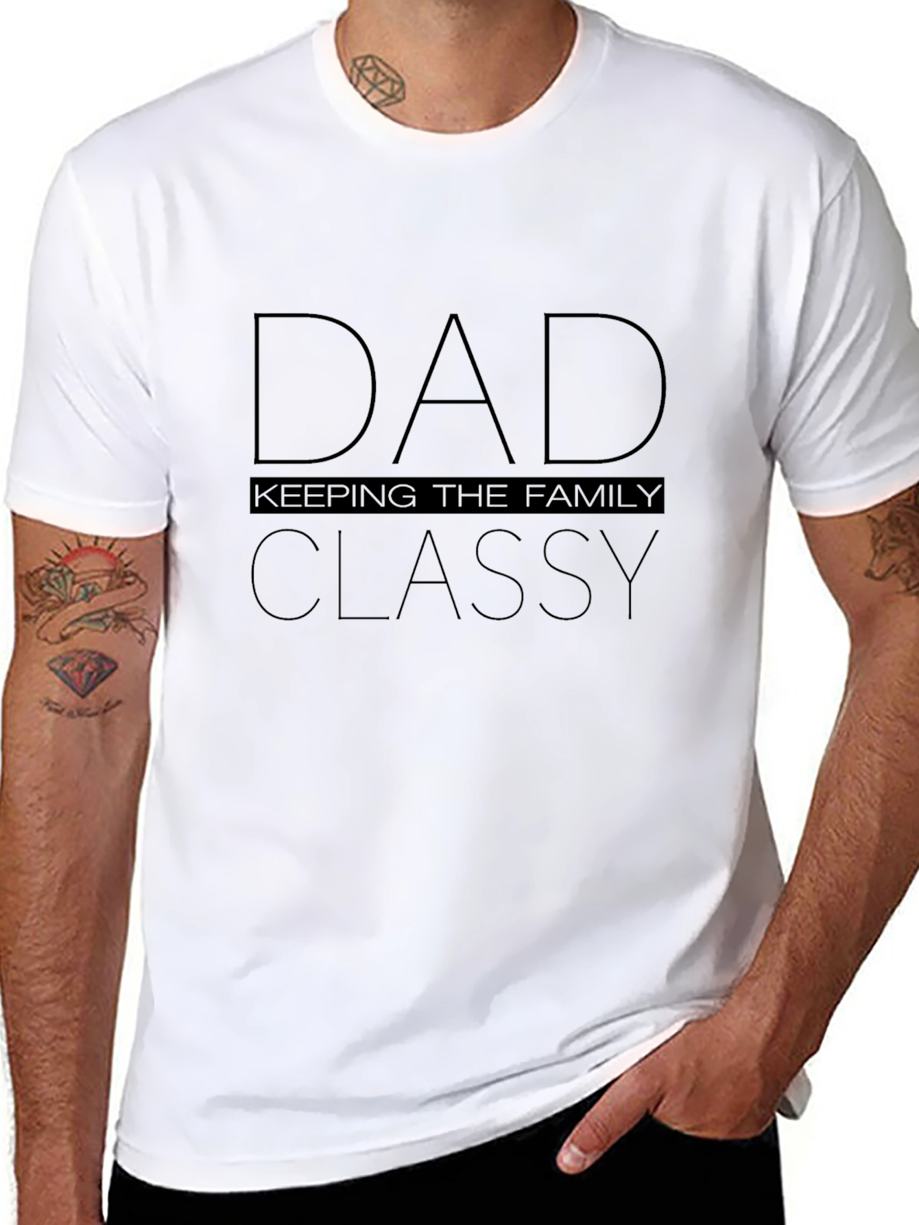 Dad Keeping The Family Classy Graphic Tee