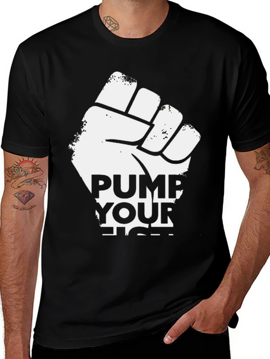 Pump Your Fist Graphic T-Shirt - Black Cotton Tee