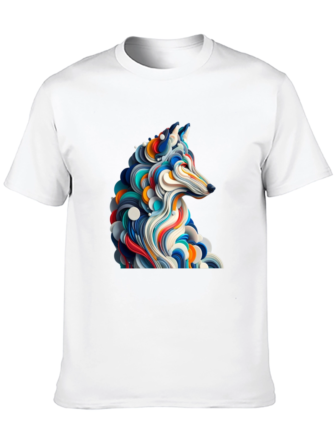 Abstract Wolf Graphic Black T-Shirt