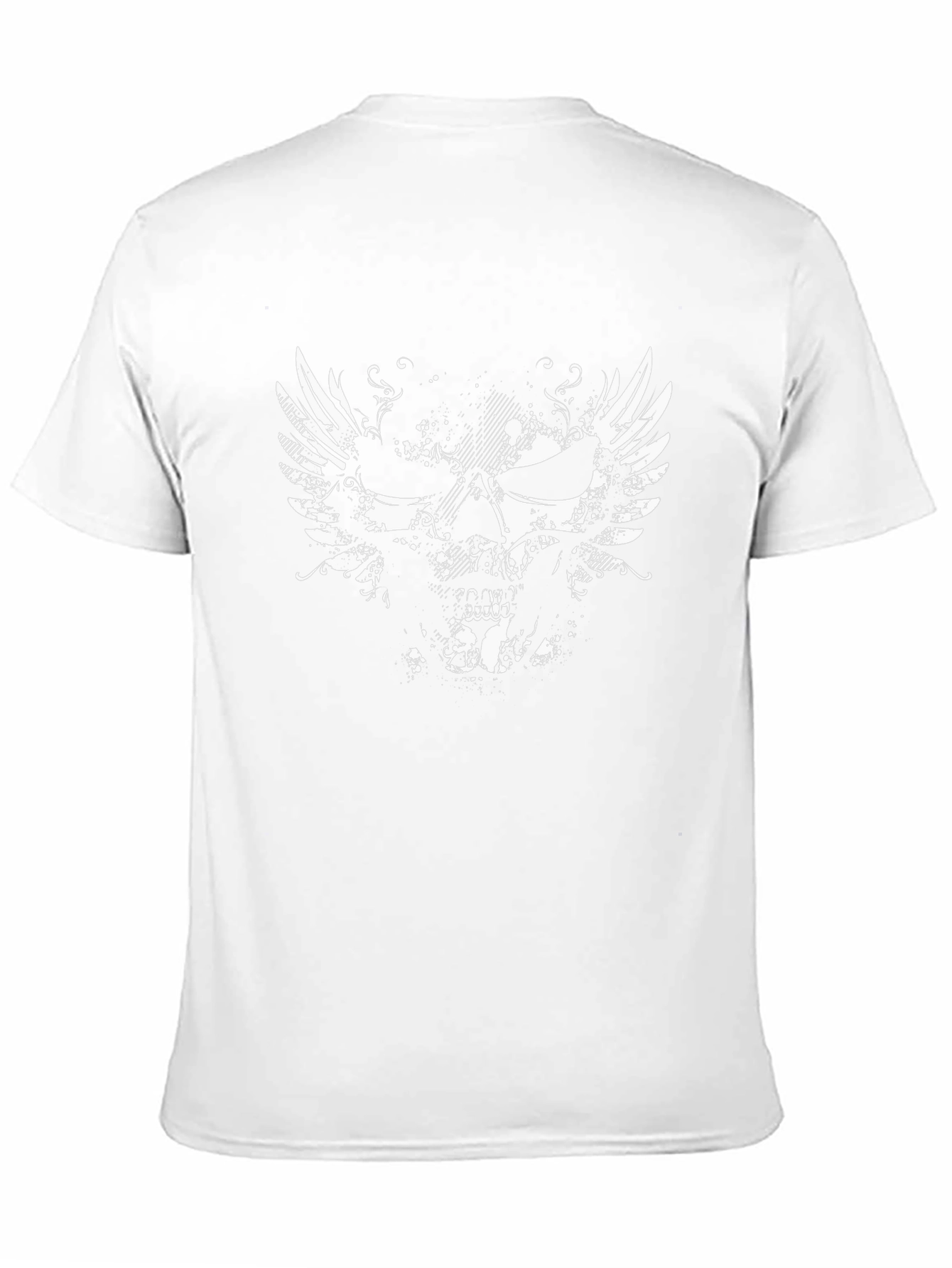 Winged Skull Graphic Tee - Black Cotton T-Shirt