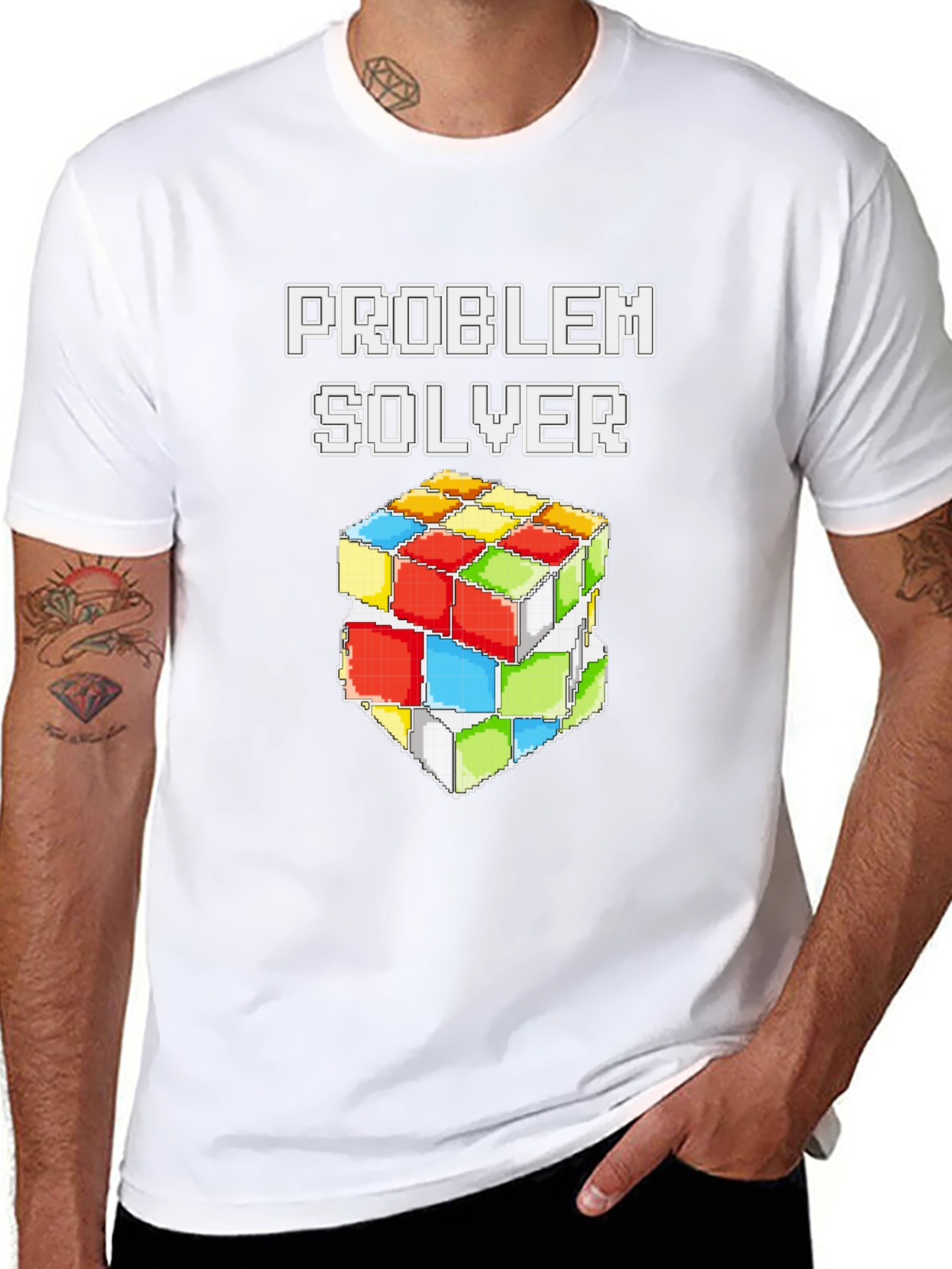 Problem Solver Rubiks Cube Graphic Tee - Black