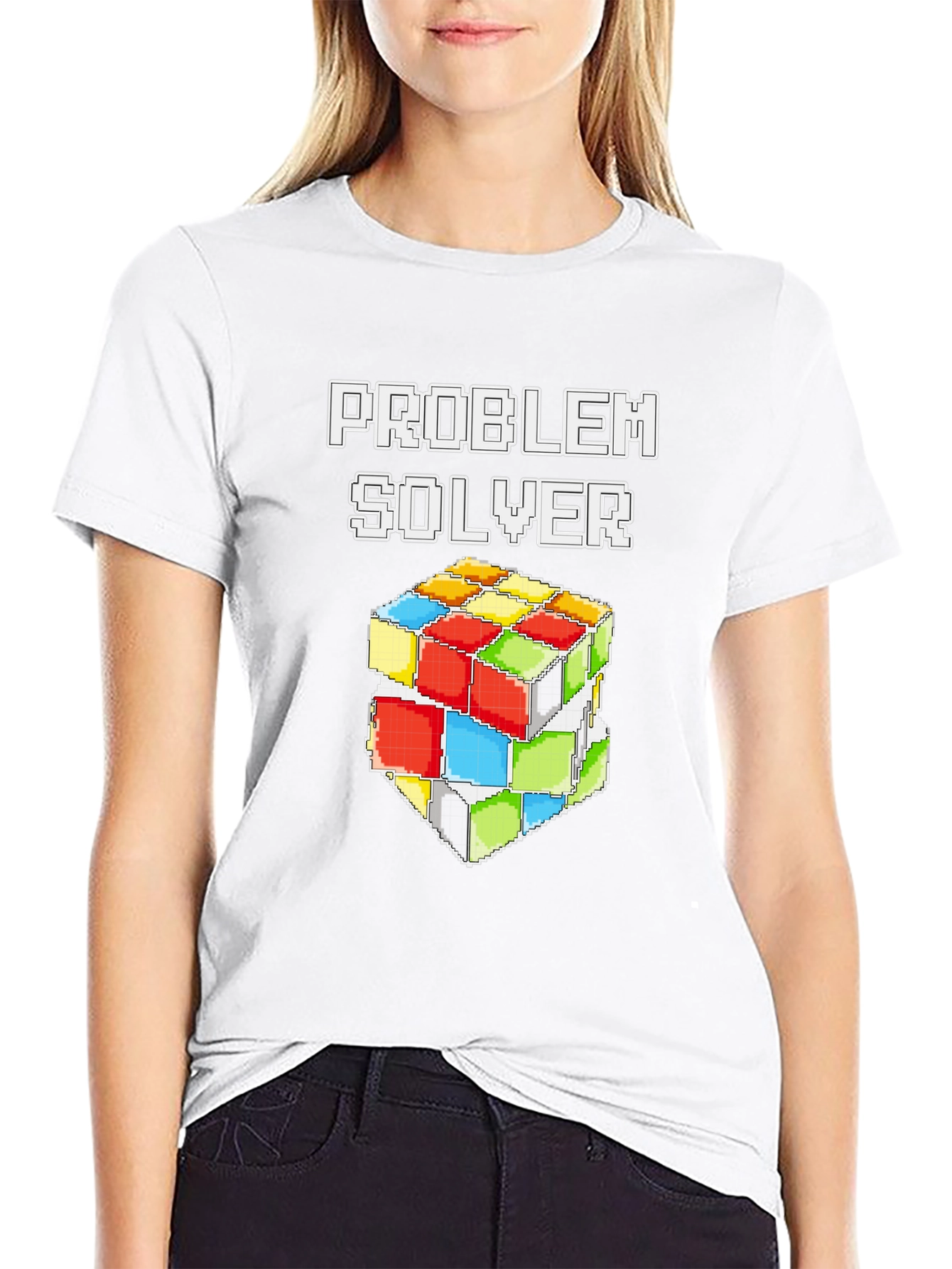 Problem Solver Rubiks Cube Graphic Tee - Black