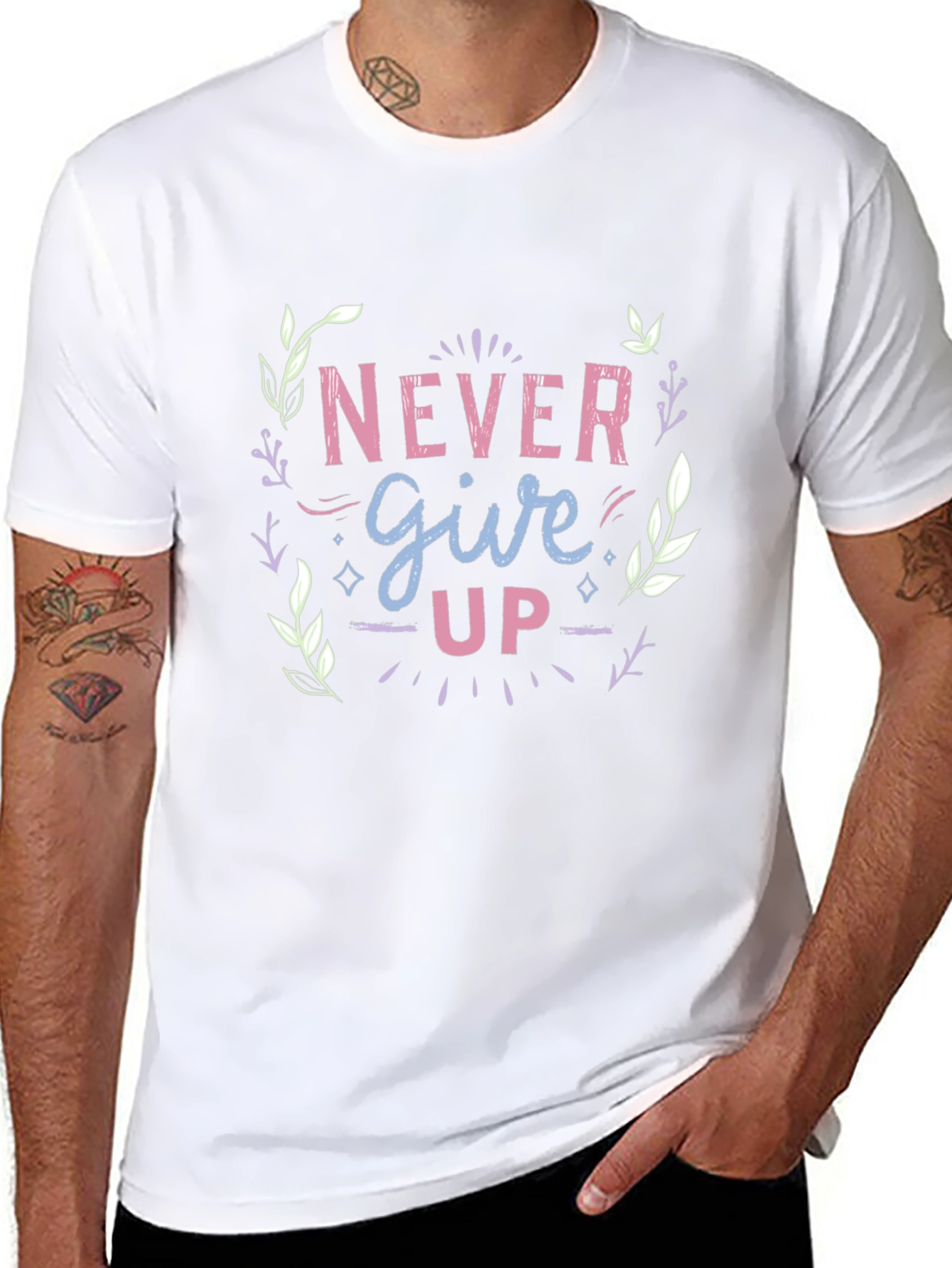 Never Give Up Graphic Tee - Motivational Design
