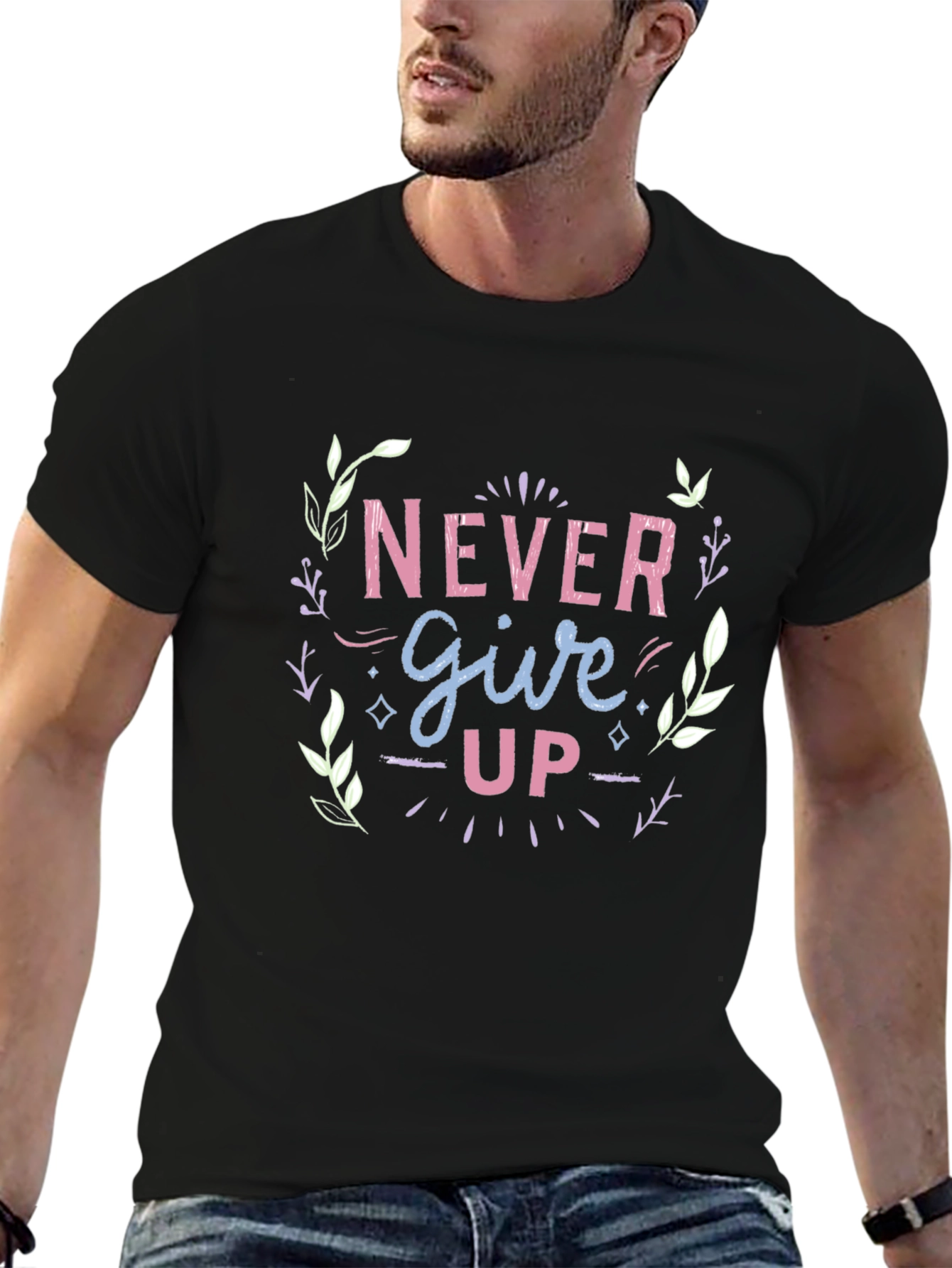 Never Give Up Graphic Tee - Motivational Design
