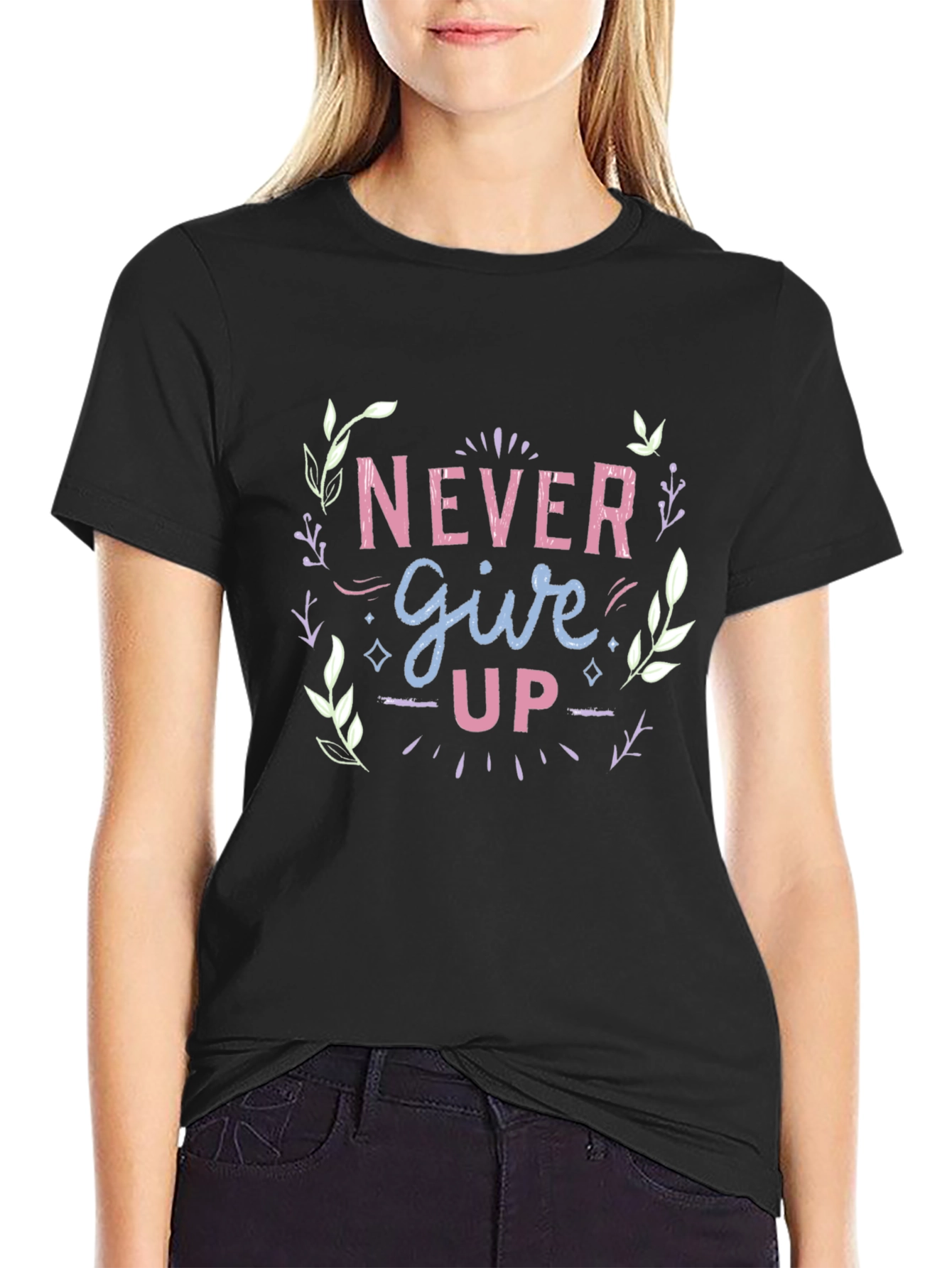 Never Give Up Graphic Tee - Motivational Design