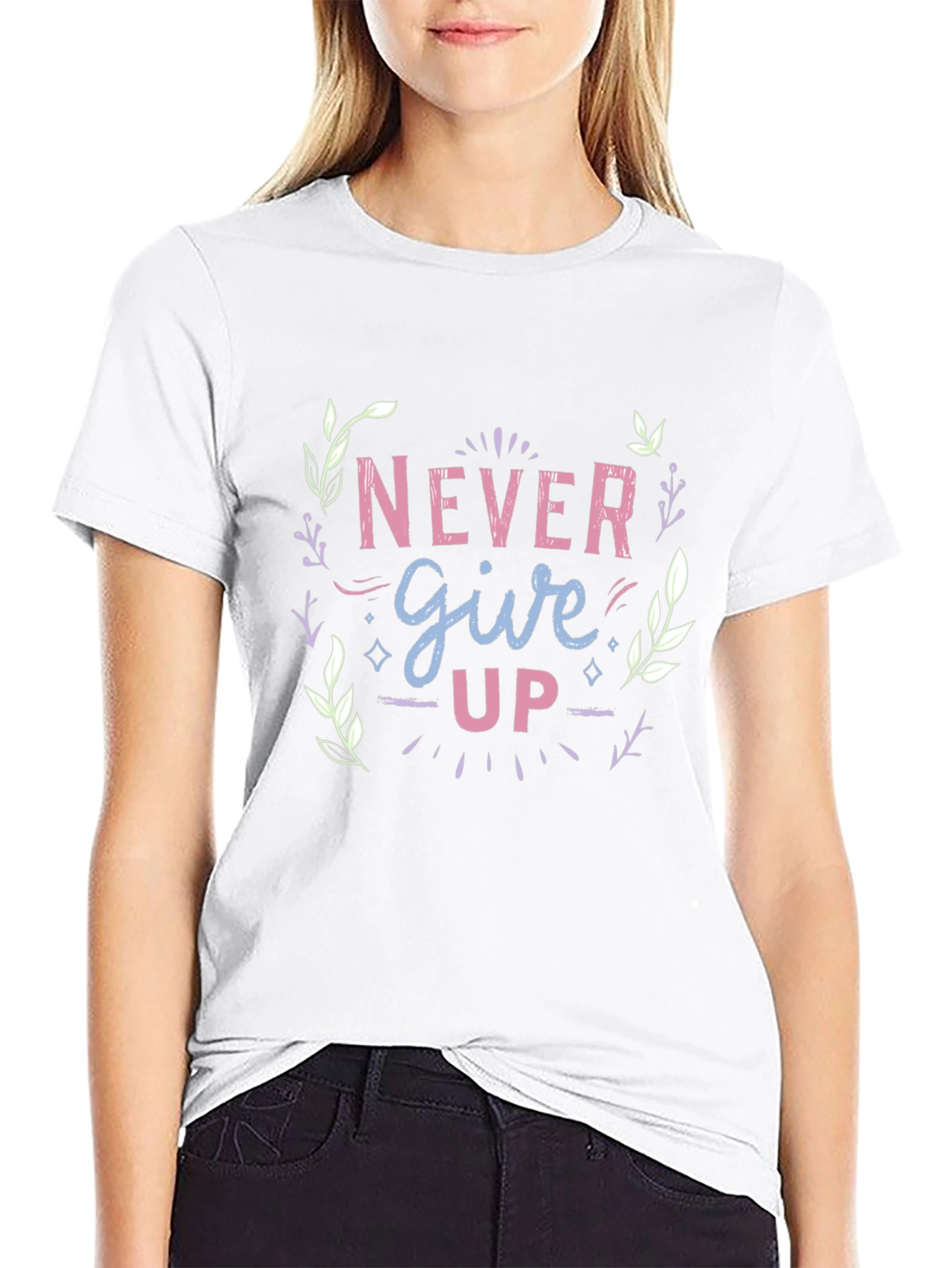 Never Give Up Graphic Tee - Motivational Design