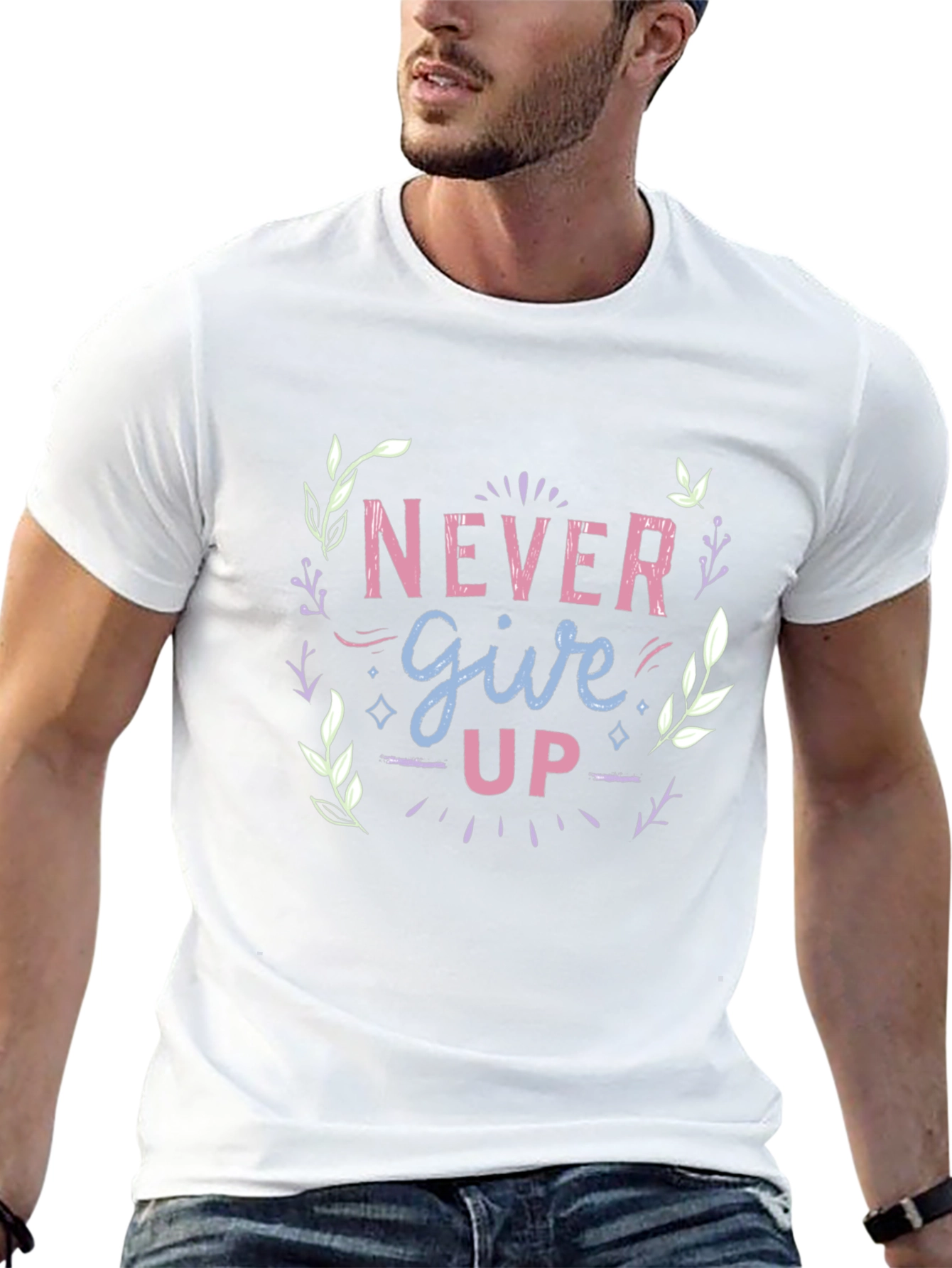Never Give Up Graphic Tee - Motivational Design