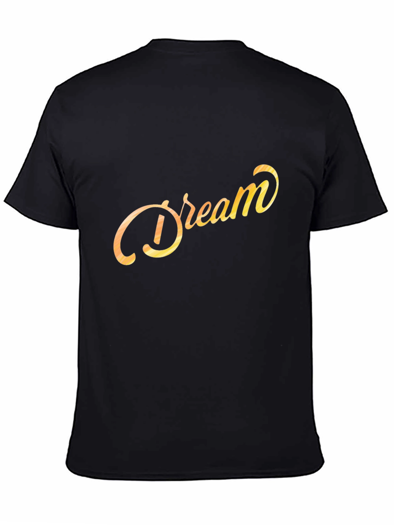 Dream Script Graphic Tee - Black Cotton Casual Shirt