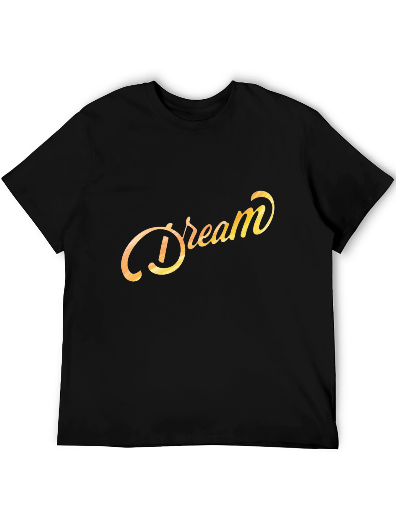 Dream Script Graphic Tee - Black Cotton Casual Shirt