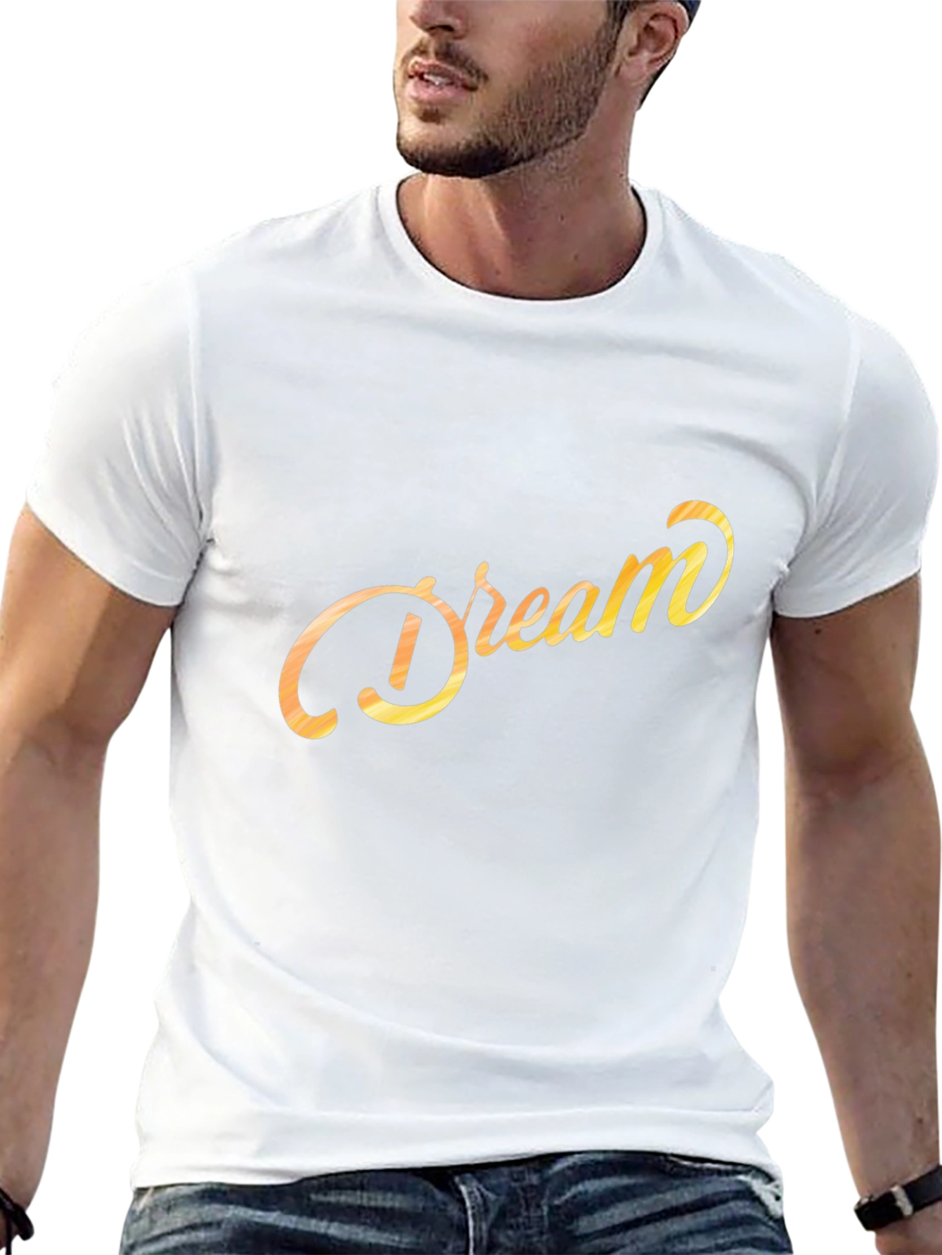 Dream Script Graphic Tee - Black Cotton Casual Shirt