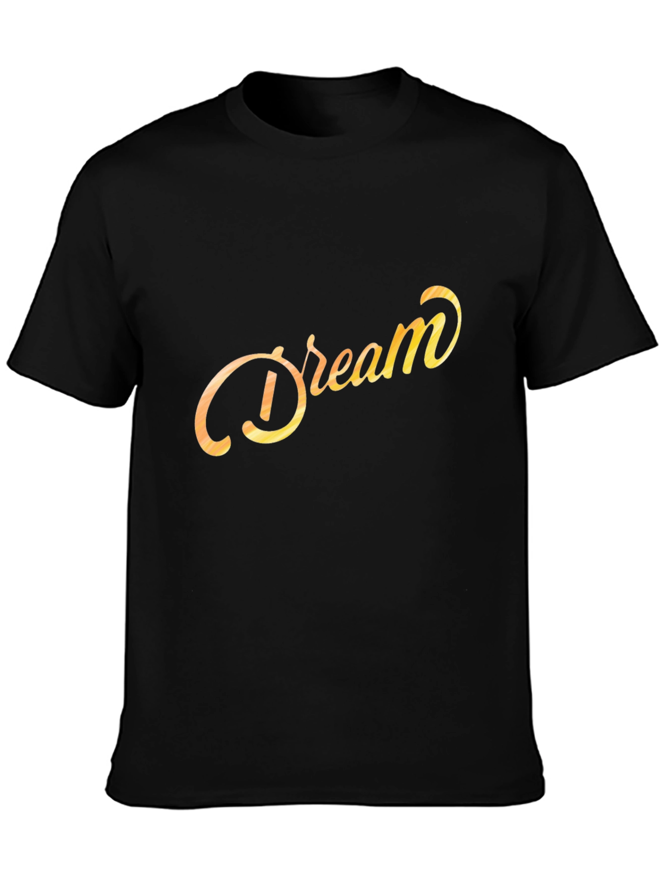 Dream Script Graphic Tee - Black Cotton Casual Shirt