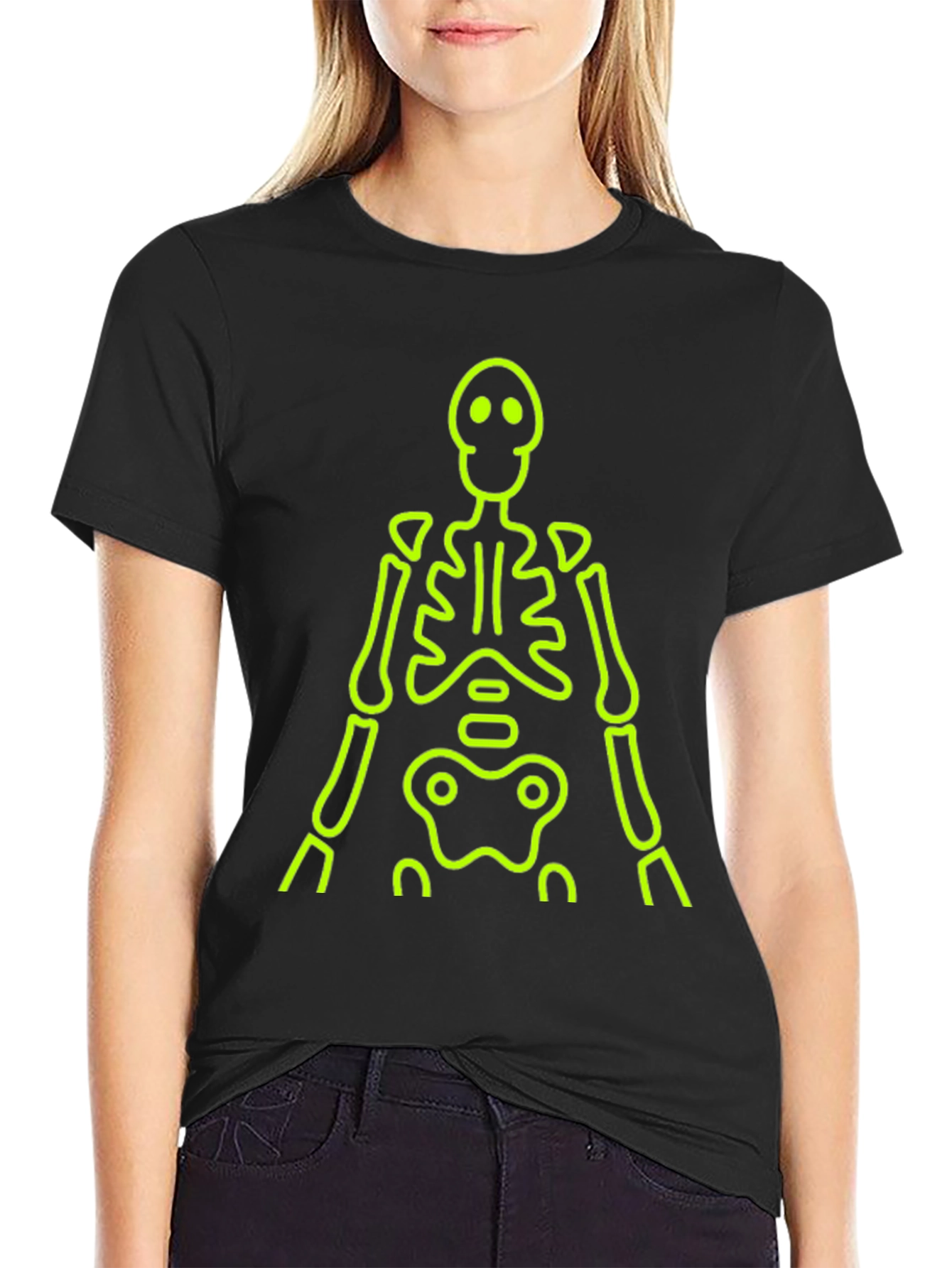 Neon Skeleton Black T-Shirt