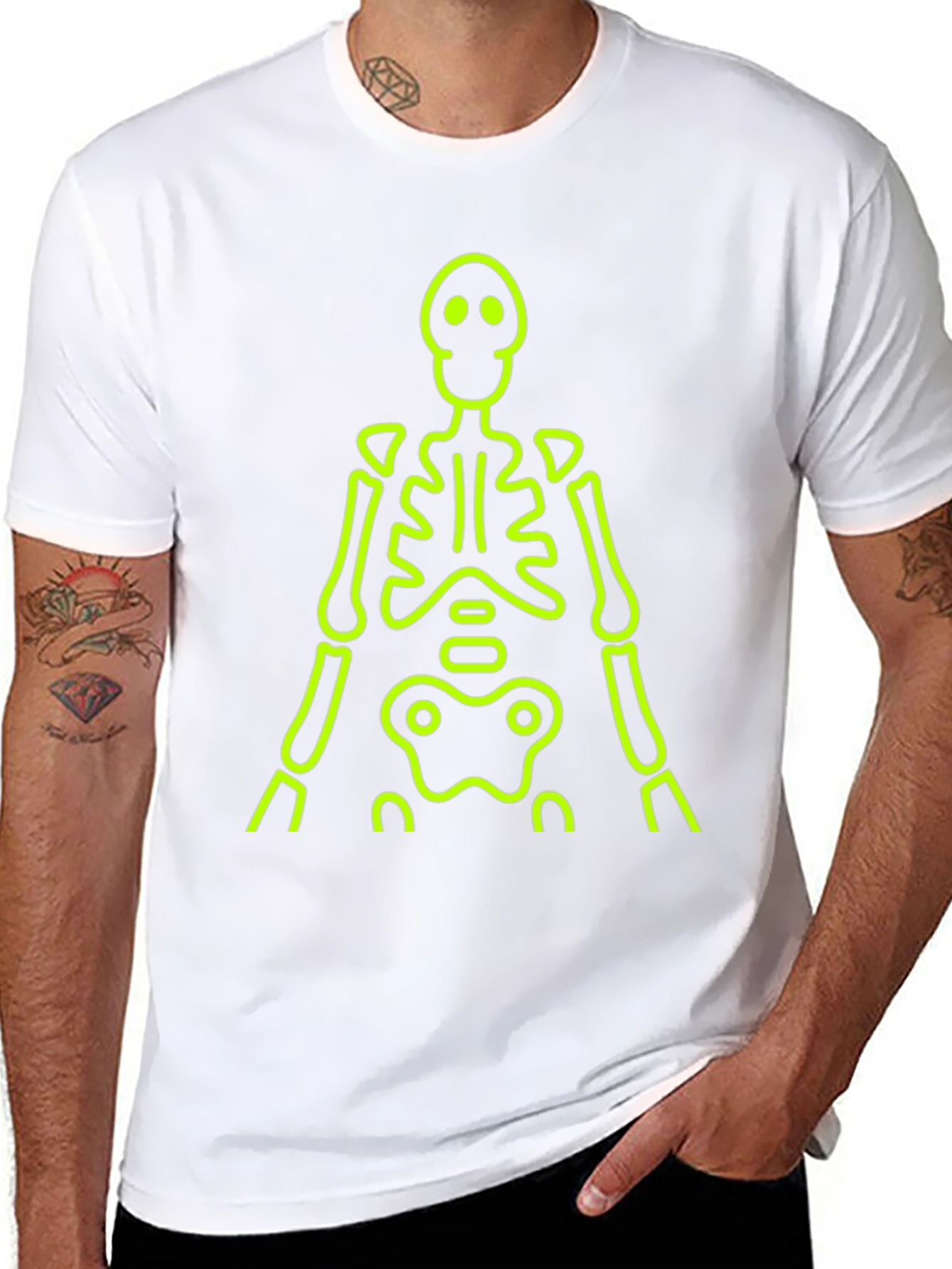 Neon Skeleton Black T-Shirt