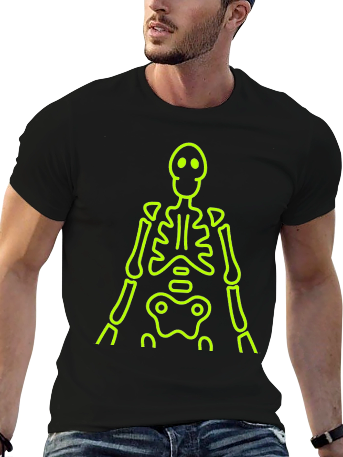 Neon Skeleton Black T-Shirt