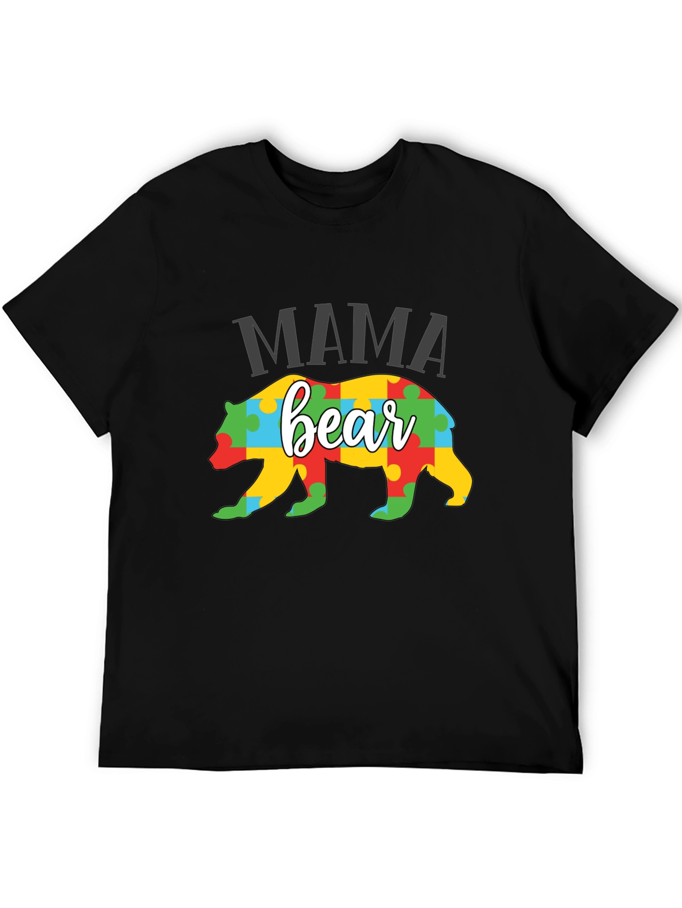Mama Bear Puzzle Piece Autism Awareness T-Shirt