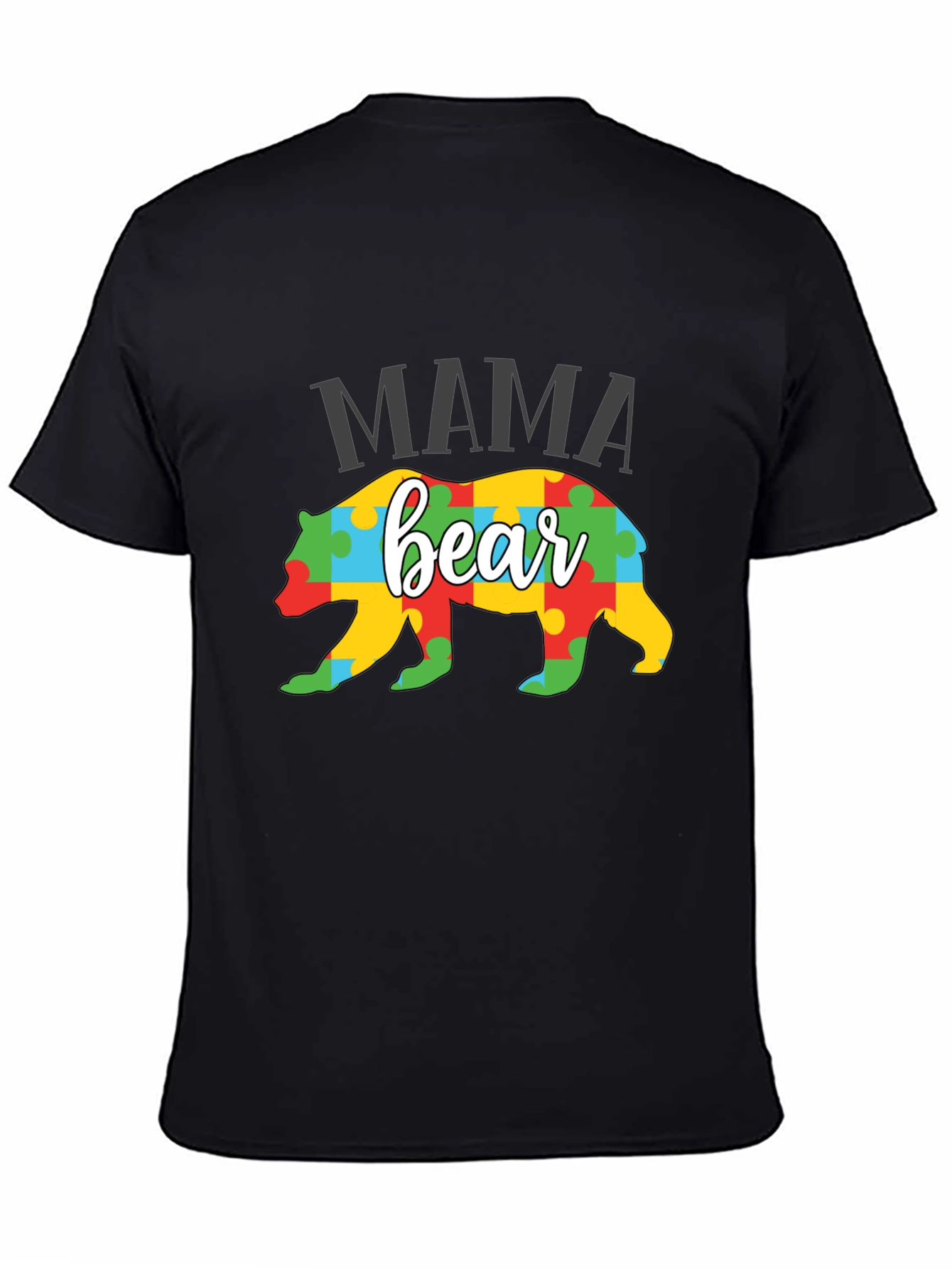 Mama Bear Puzzle Piece Autism Awareness T-Shirt