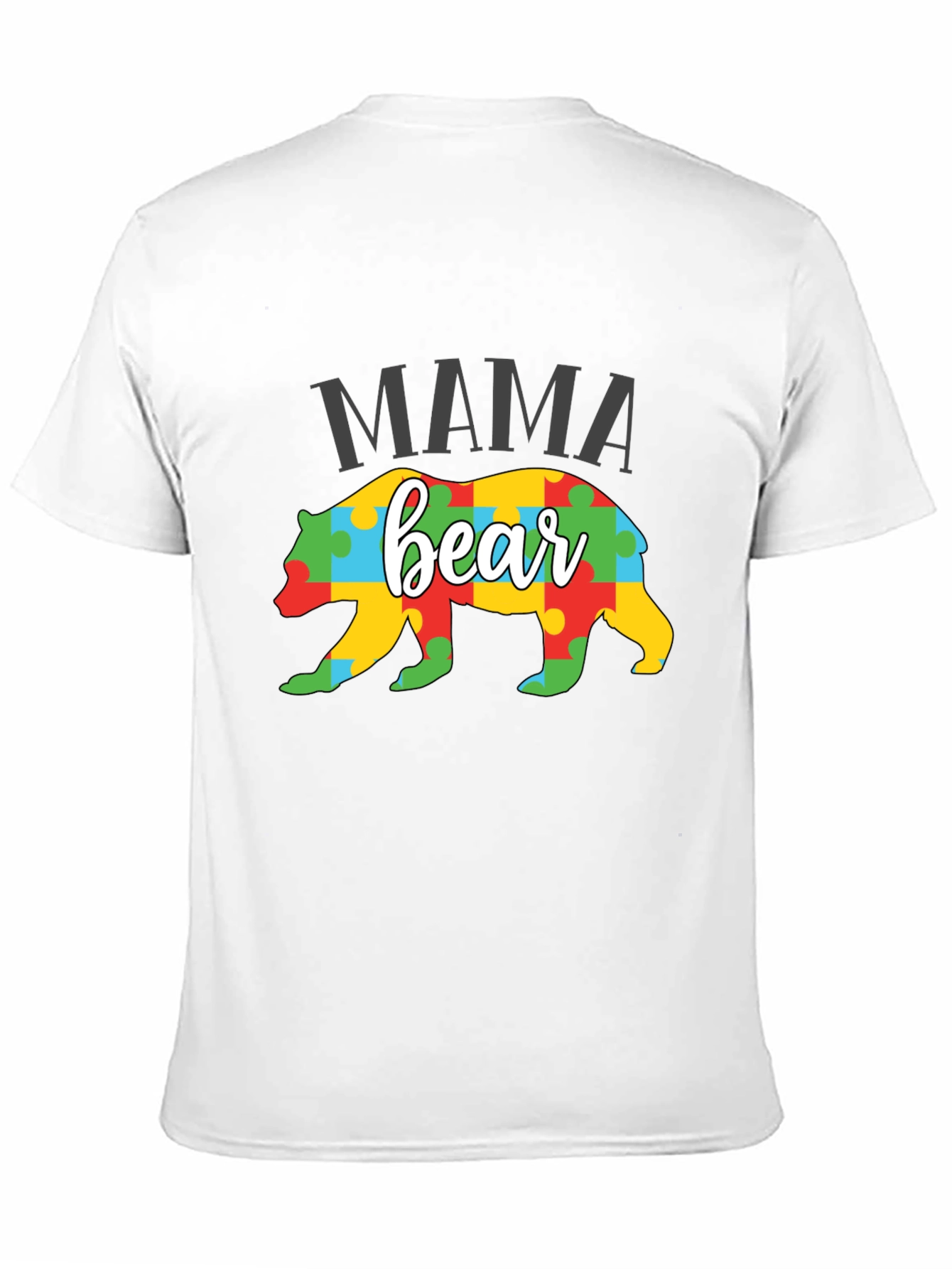 Mama Bear Puzzle Piece Autism Awareness T-Shirt